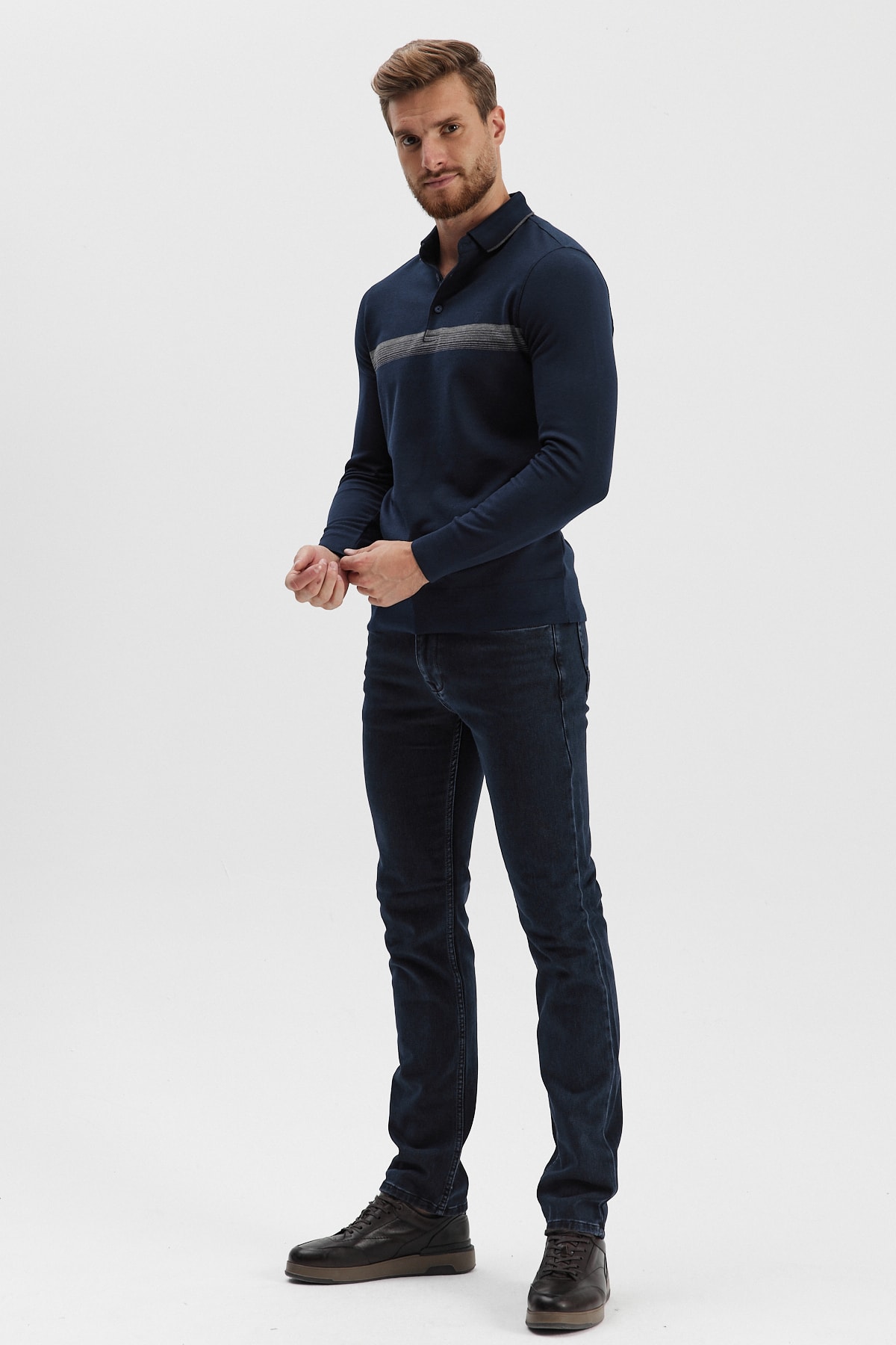 Erkek Polo Yaka Sweatshirt	
