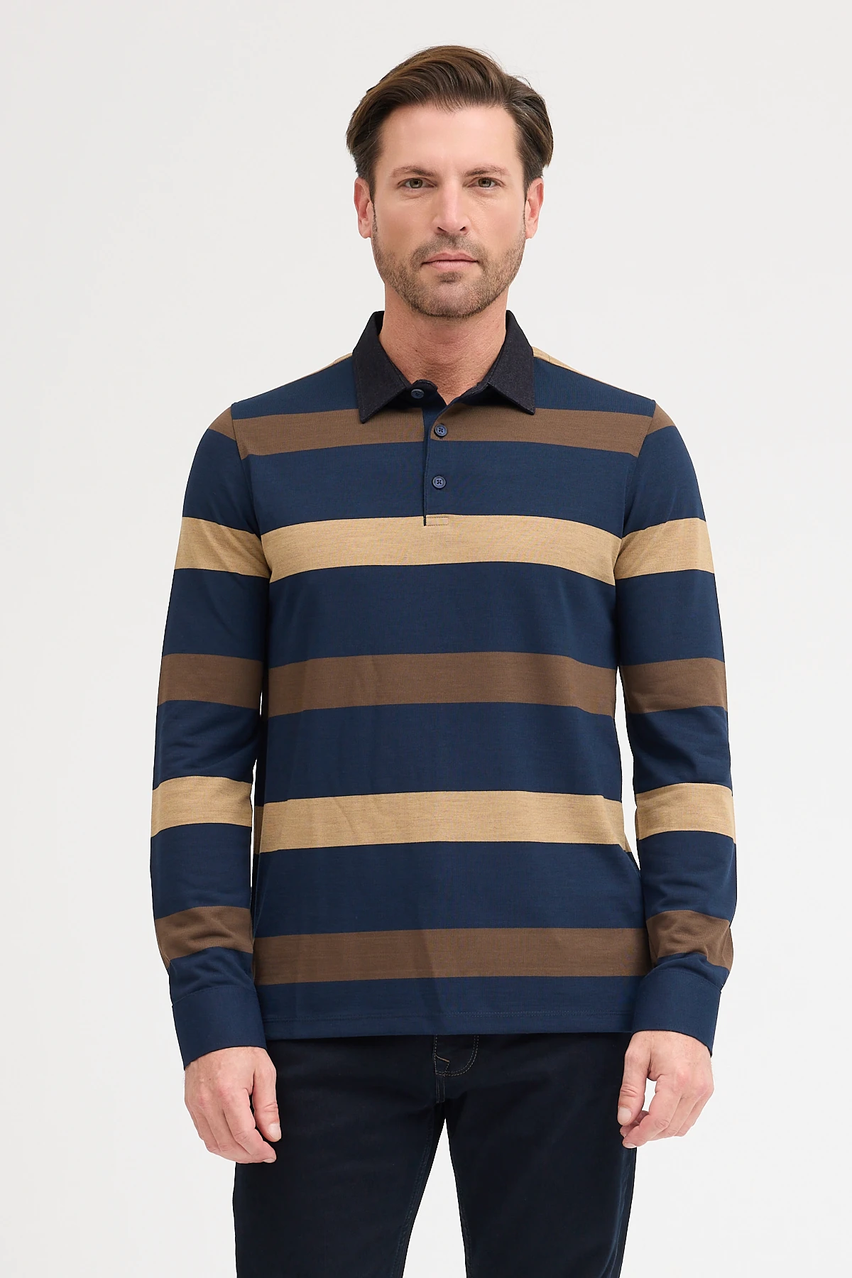 Erkek Polo Yaka Uzun Kol Sweatshirt