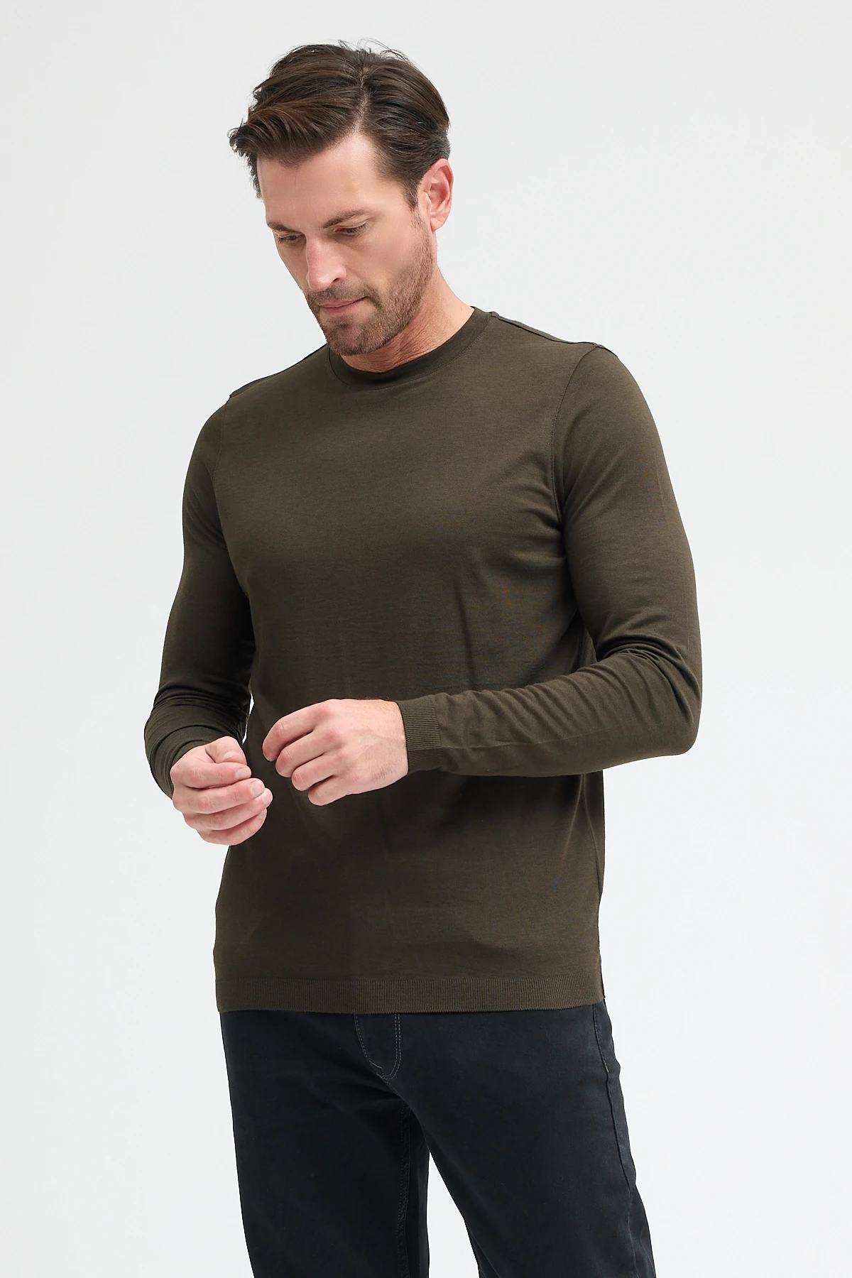 Erkek Bisiklet Yaka Uzun Kol Sweatshirt