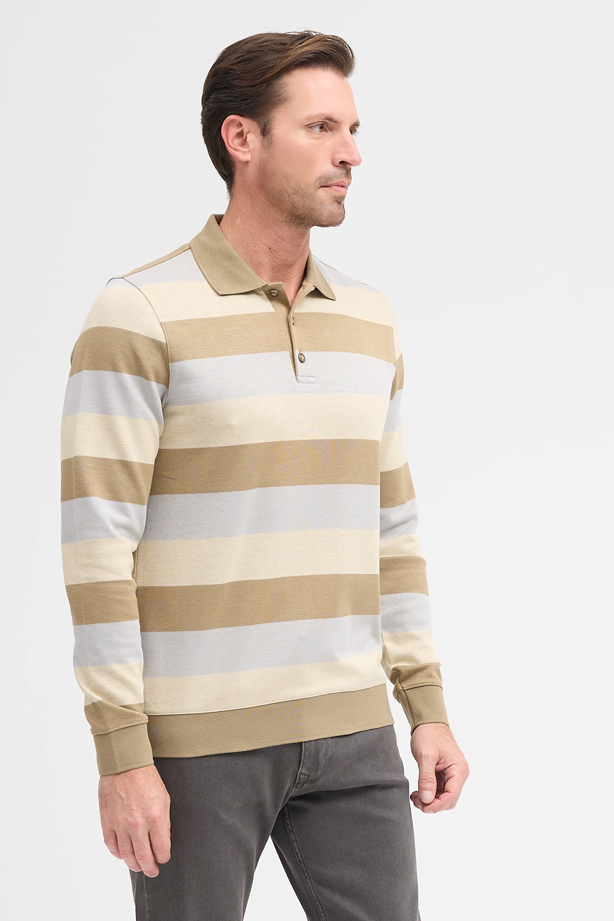 Erkek Polo Yaka Uzun Kol Sweatshirt