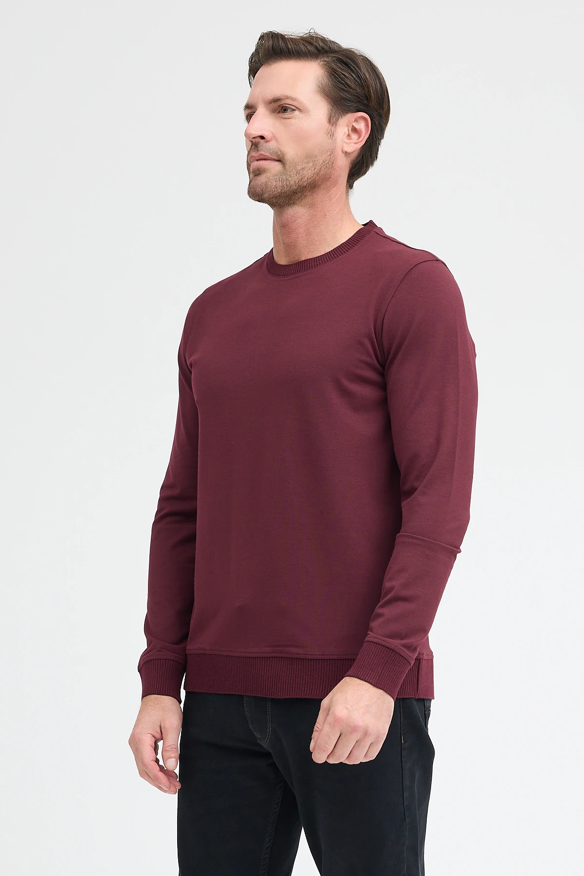 Erkek Bisiklet Yaka Uzun Kol Sweatshirt