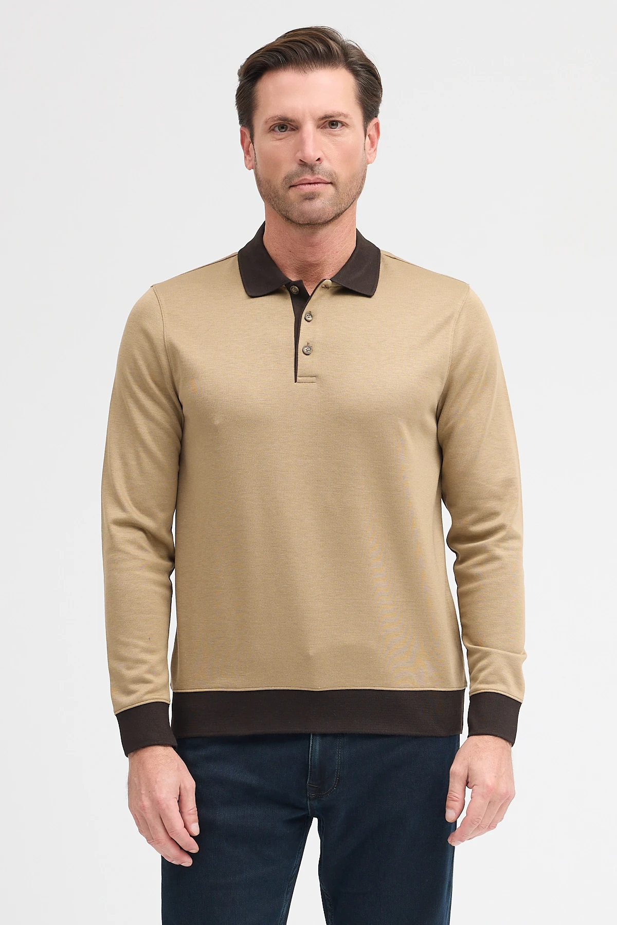 Erkek Polo Yaka Uzun Kol Sweatshirt