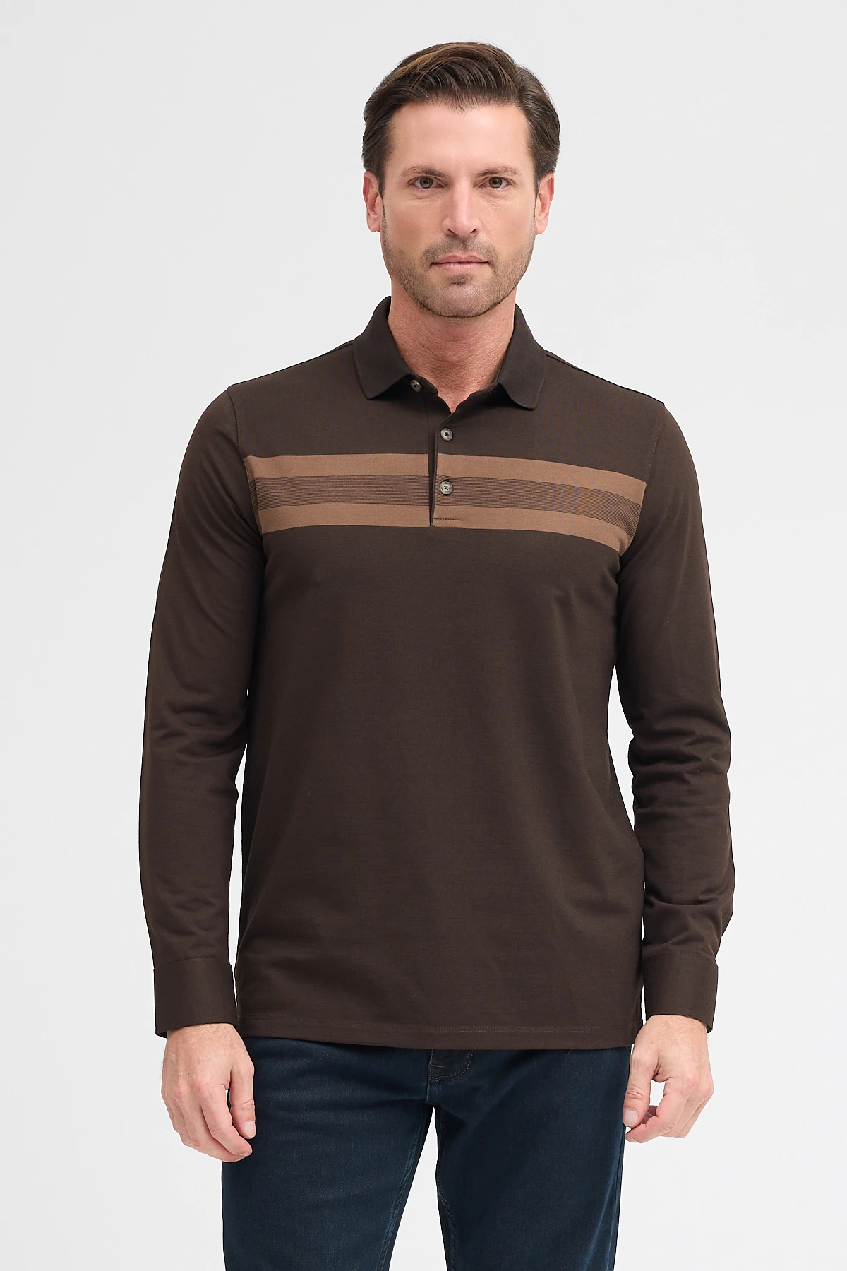 Erkek Polo Yaka Uzun Kol Sweatshirt