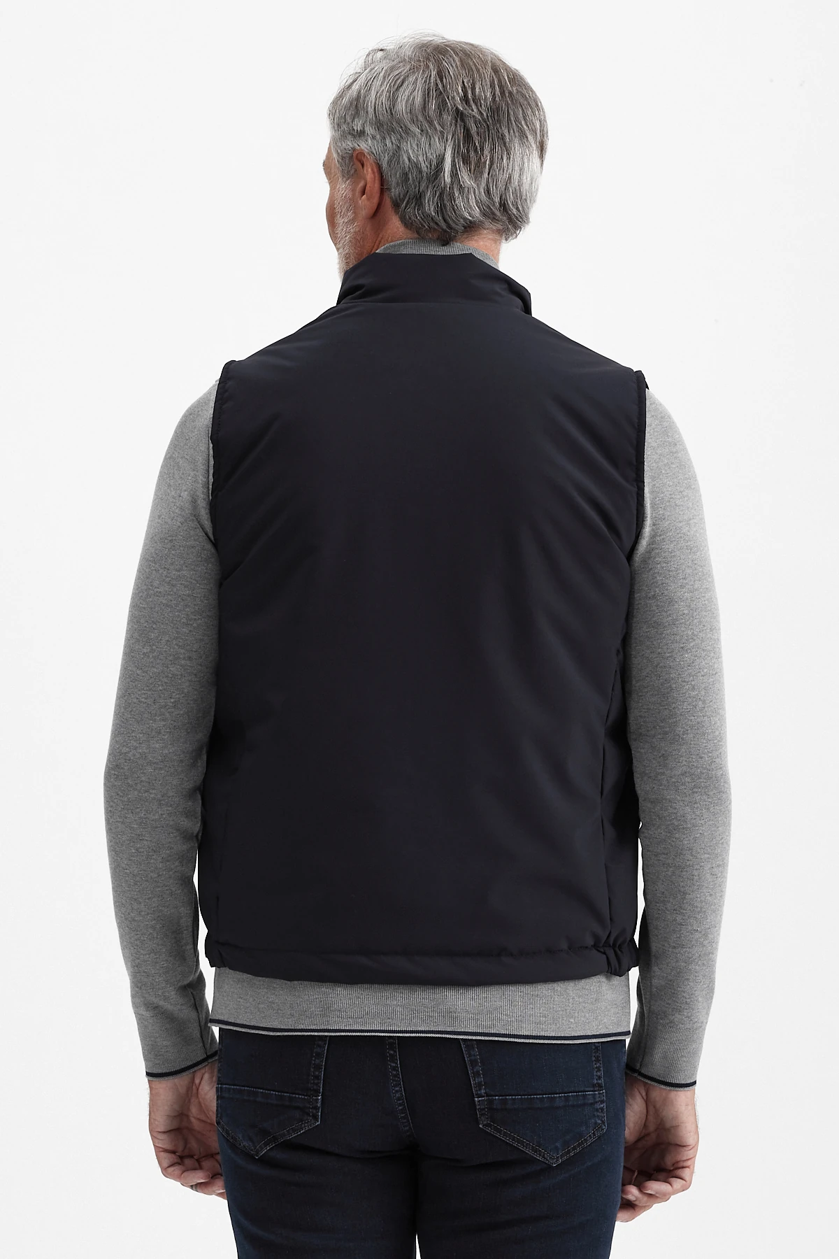 Erkek Dik Yaka Fermuarlı Yelek