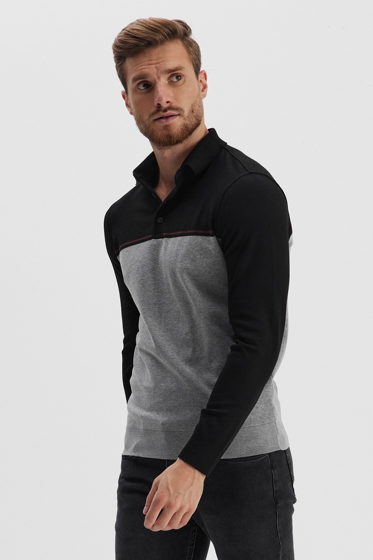 Erkek Polo Yaka Sweatshirt