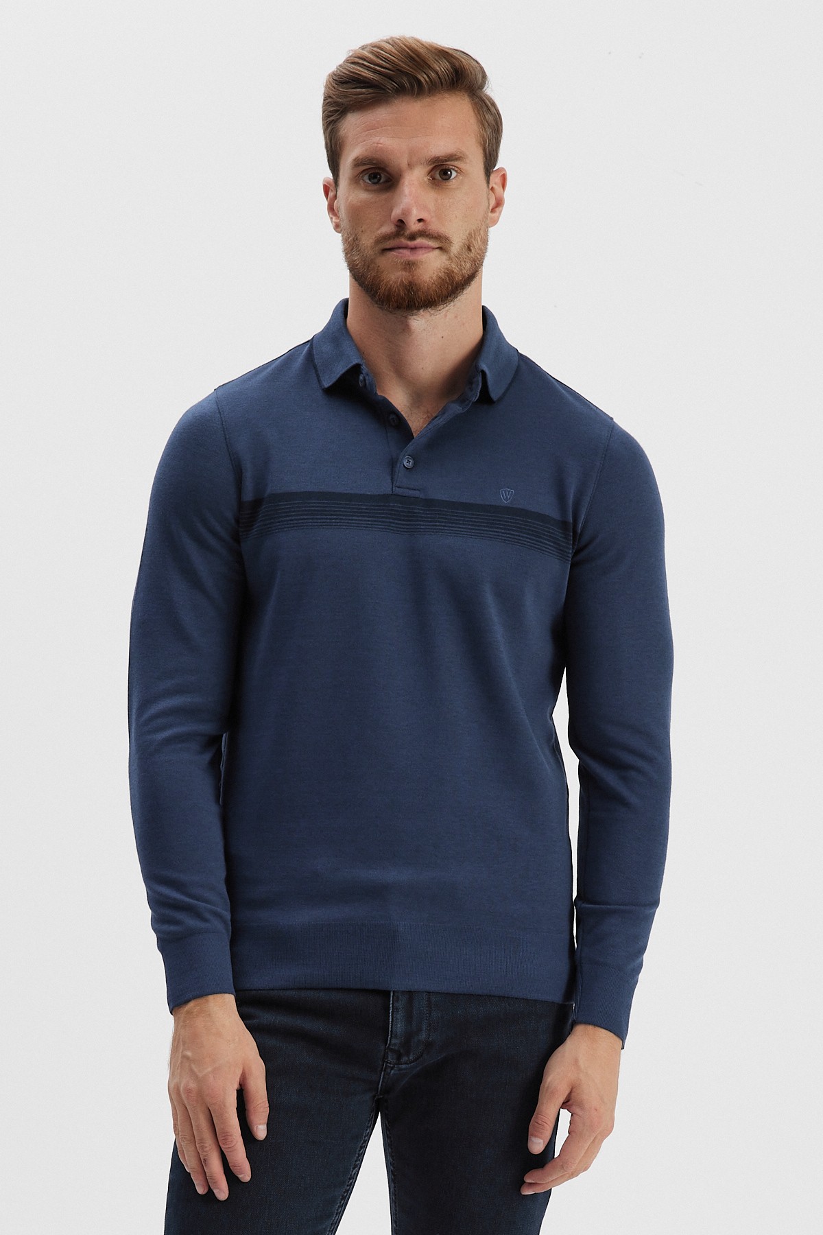 Erkek Polo Yaka Sweatshirt	 - Petrol