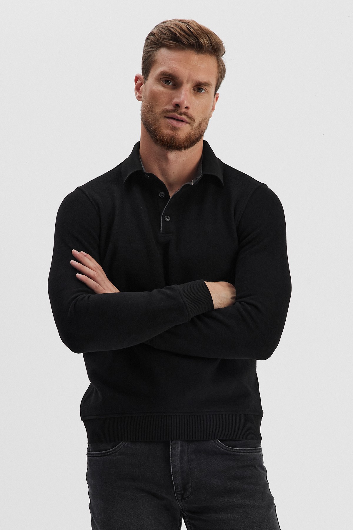 Erkek Polo Yaka Sweatshirt