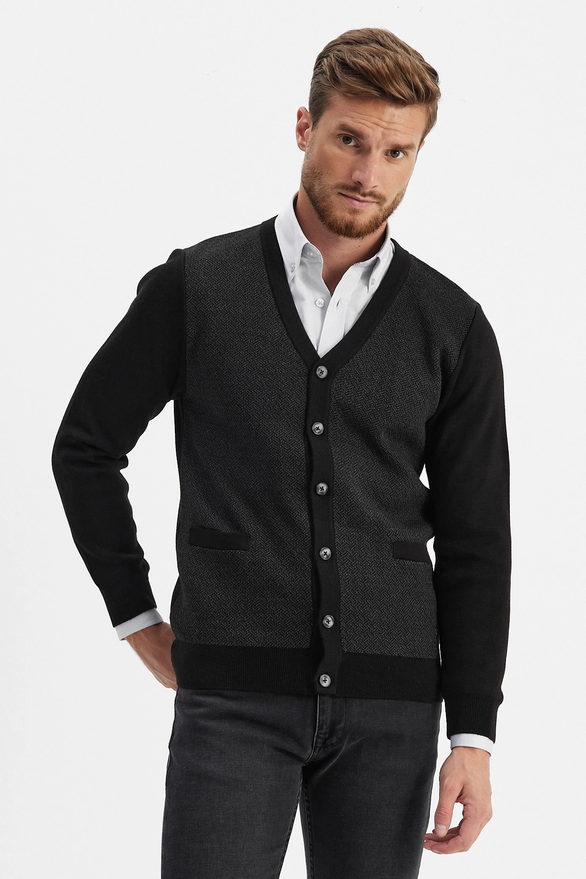 Erkek Klasik Cepli Hırka