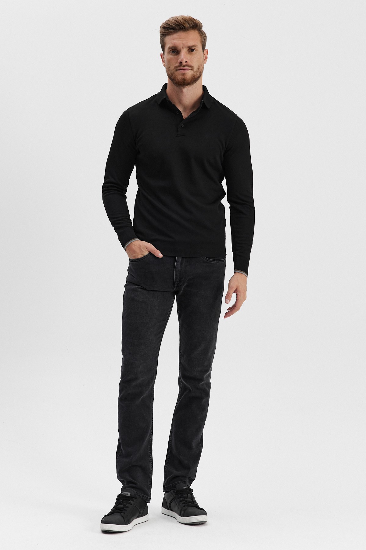 Erkek Polo Yaka Sweatshirt