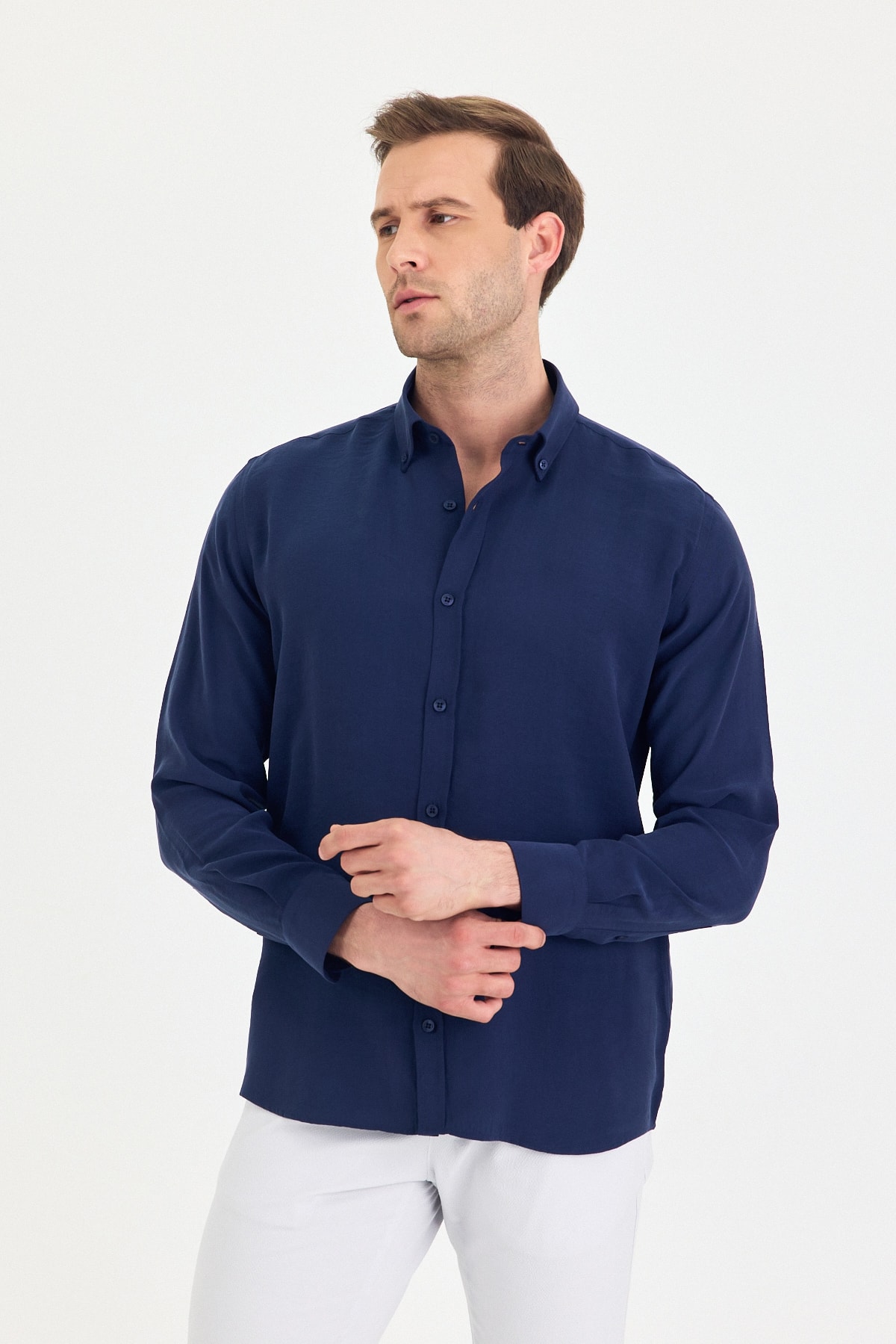 Uzun Kol Lyocell Gömlek