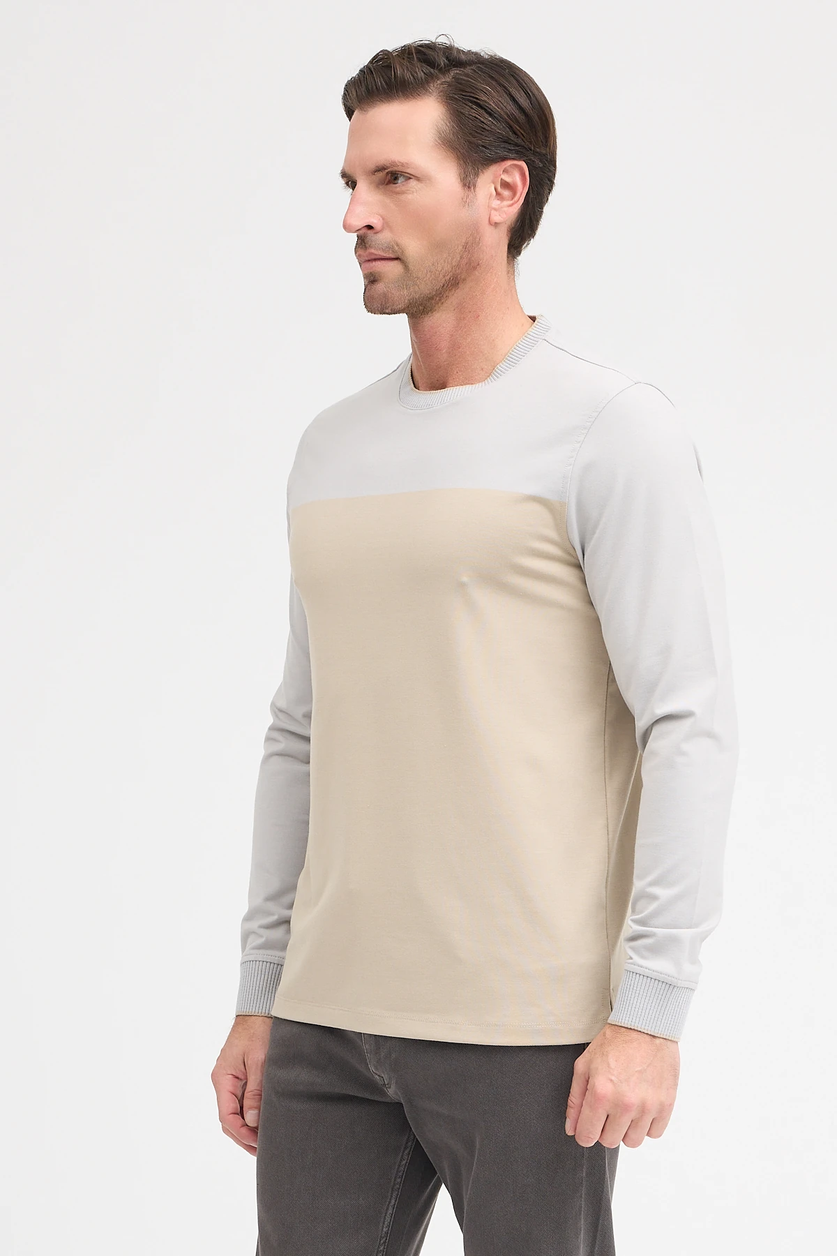 Erkek Bisiklet Yaka Uzun Kol Sweatshirt