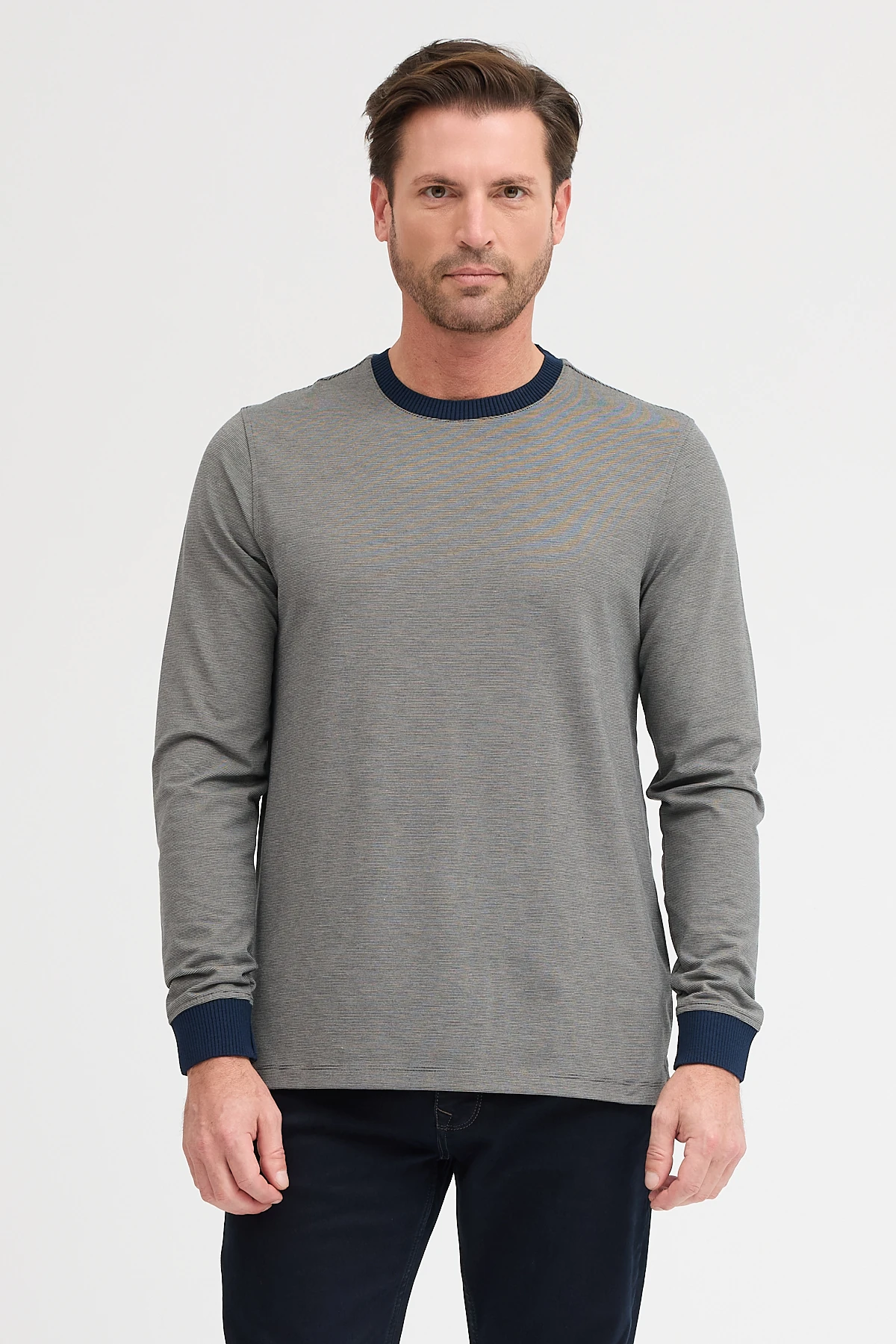 Erkek Bisiklet Yaka Uzun Kol Sweatshirt