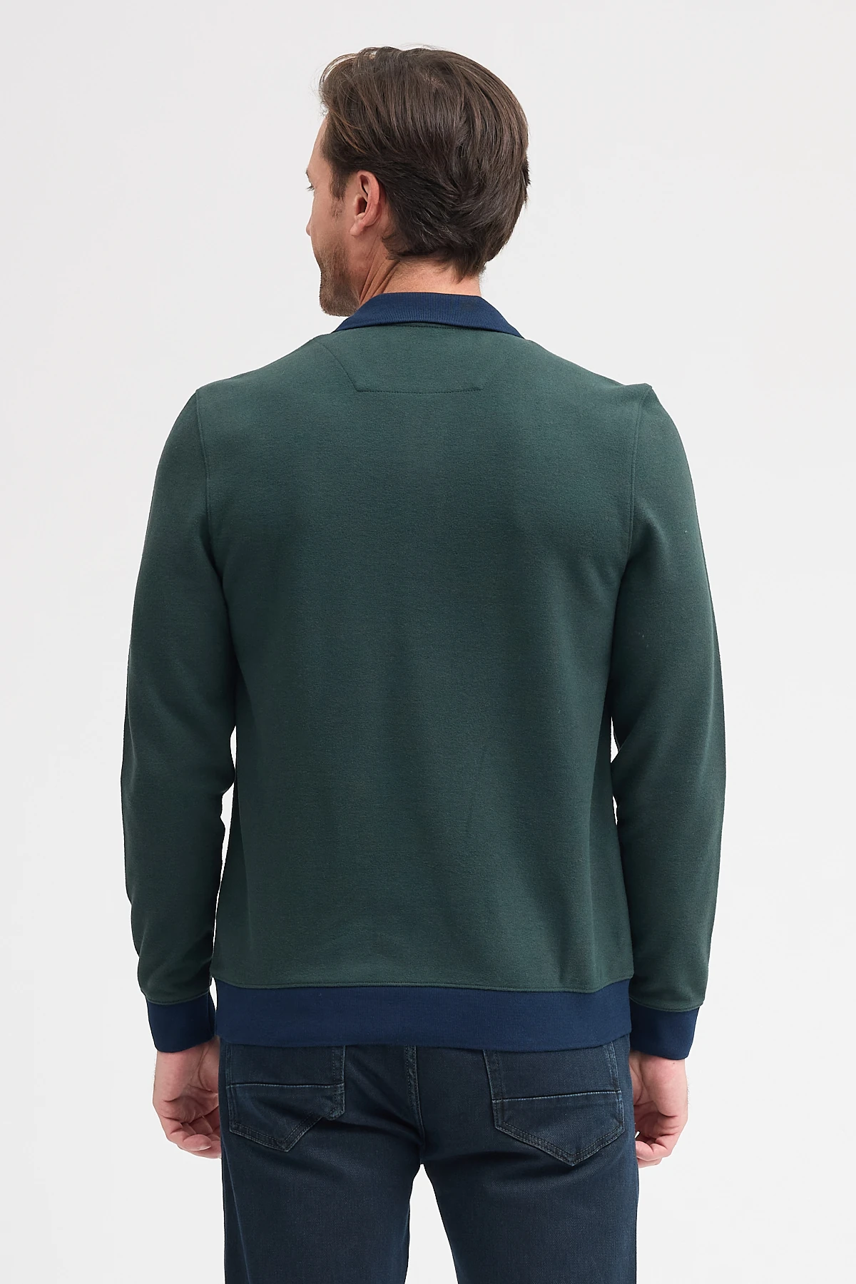 Erkek Polo Yaka Uzun Kol Sweatshirt