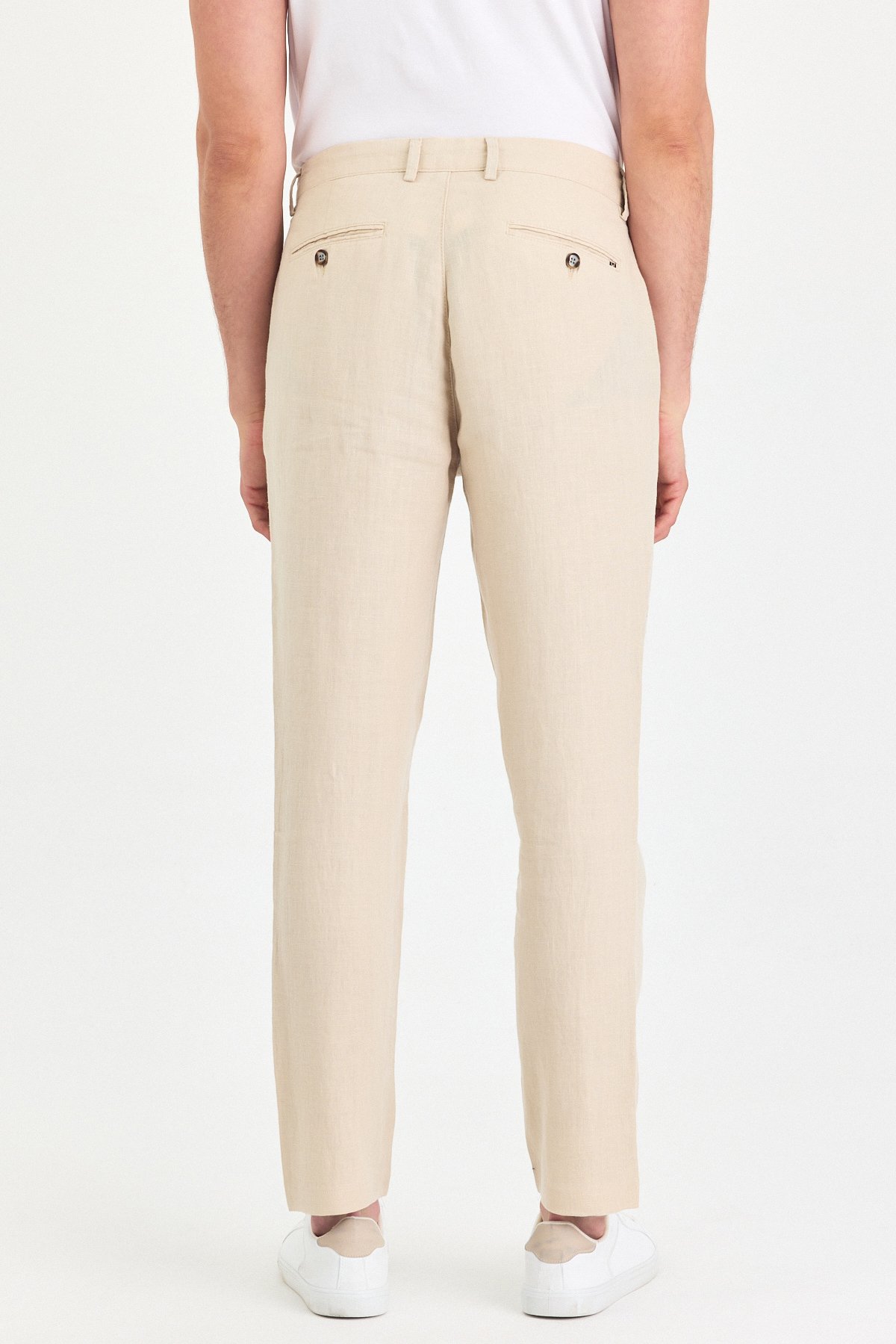 Yan Cep Keten Chino Pantolon