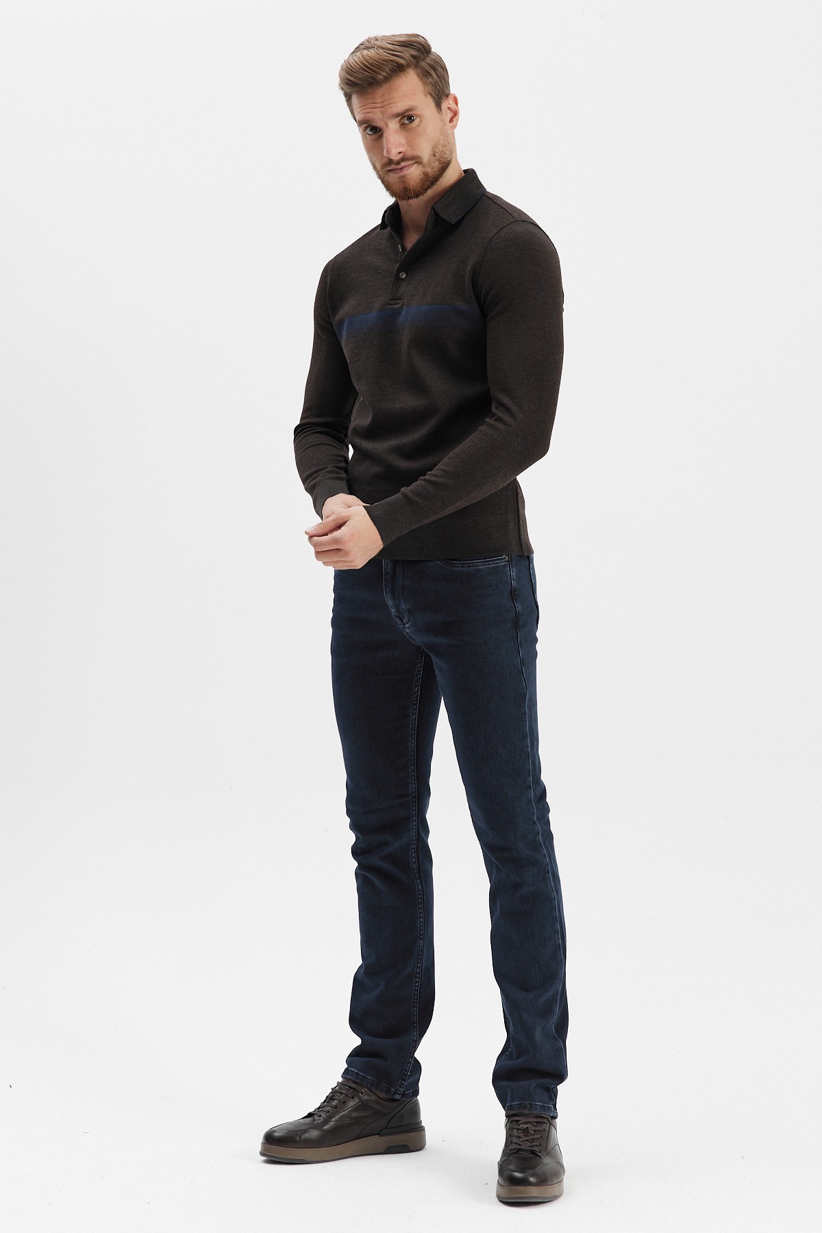 Erkek Polo Yaka Sweatshirt	