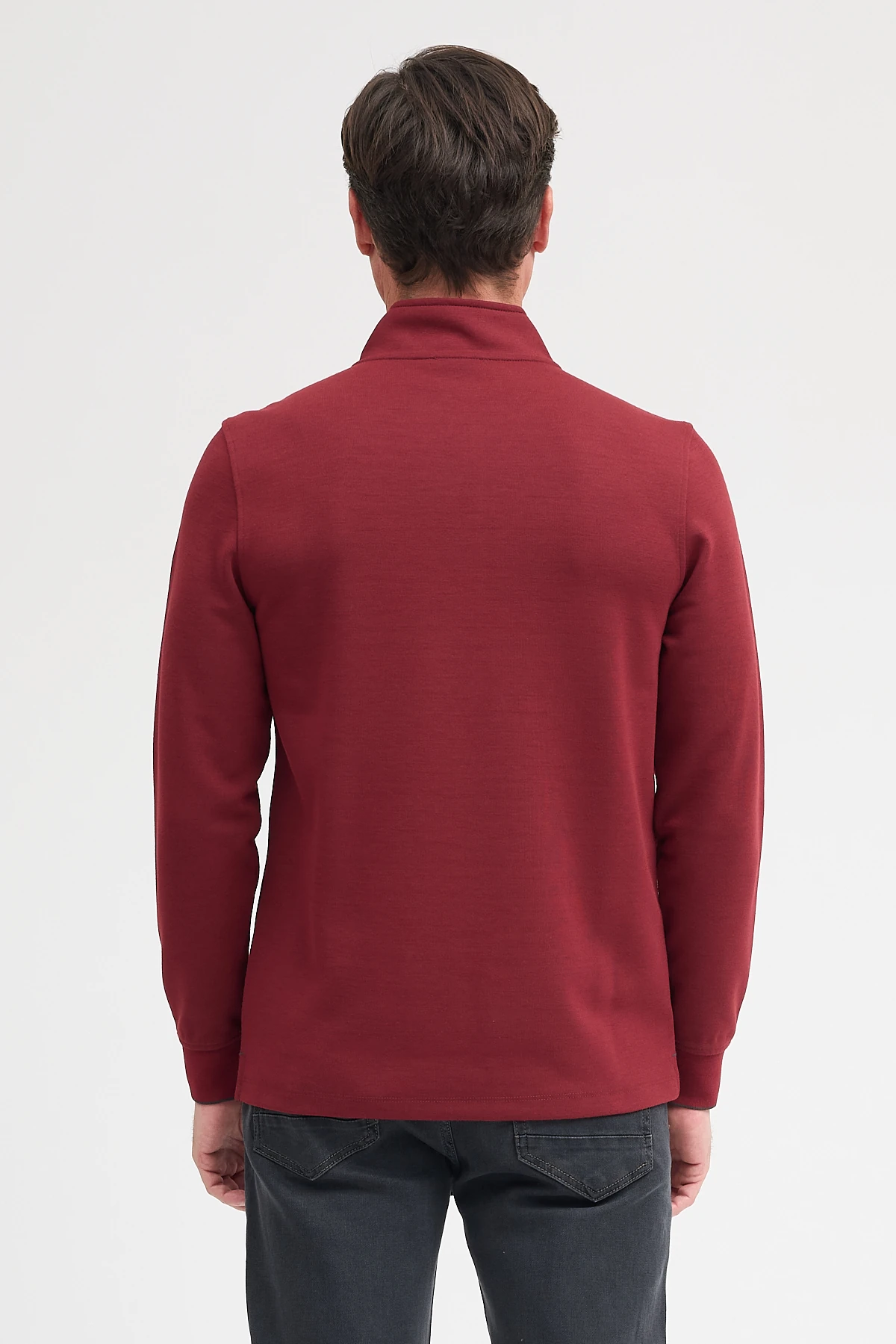 Erkek Dik Yaka Fermuarlı Sweatshirt