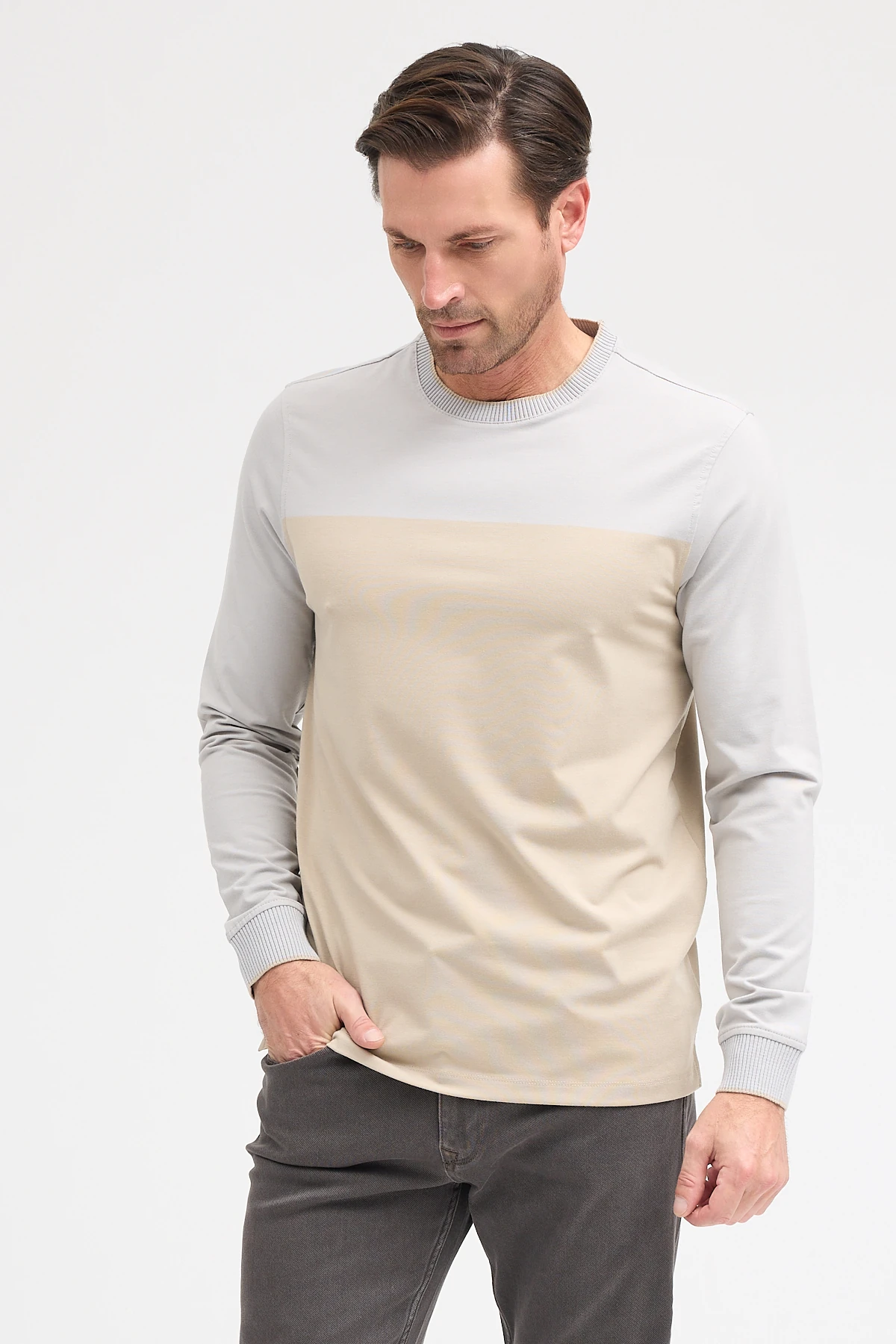 Erkek Bisiklet Yaka Uzun Kol Sweatshirt