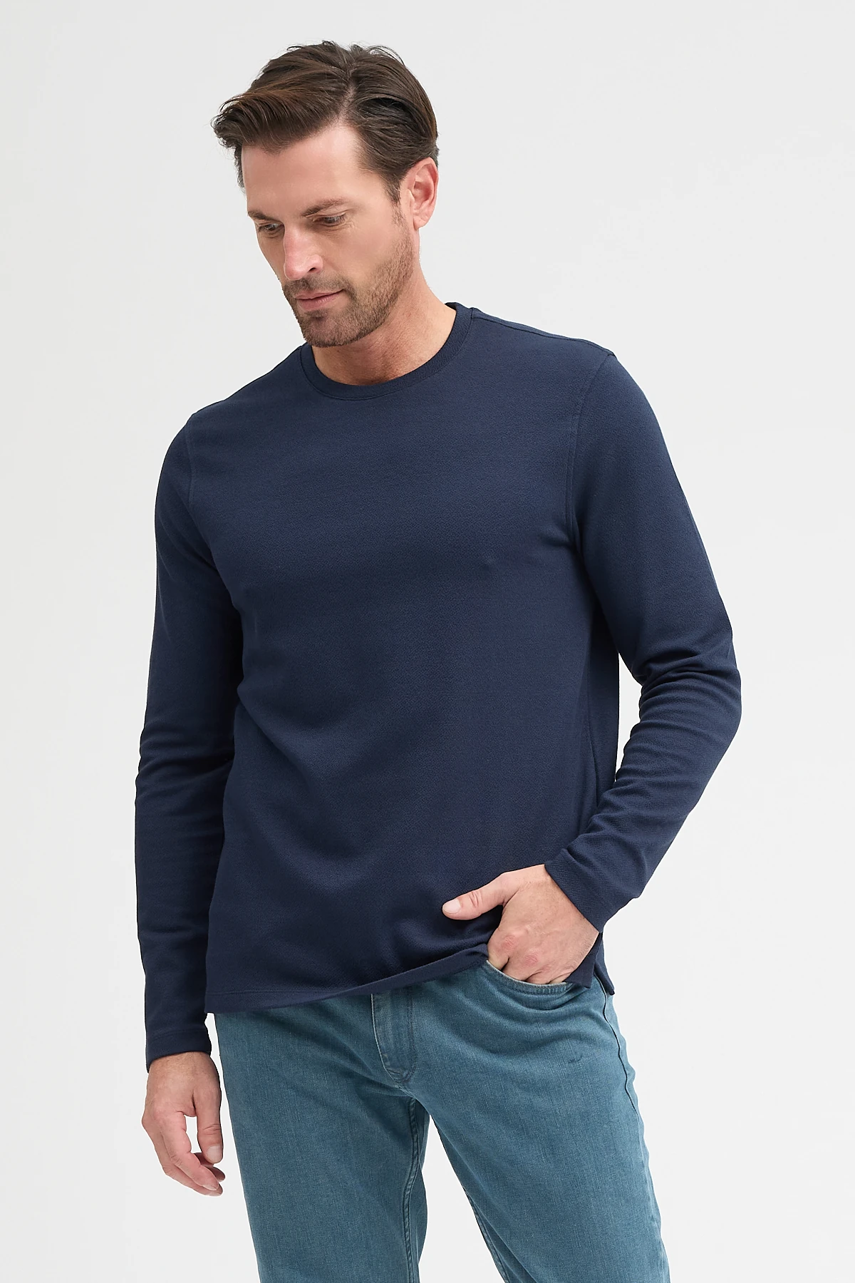 Erkek Bisiklet Yaka Uzun Kol Sweatshirt