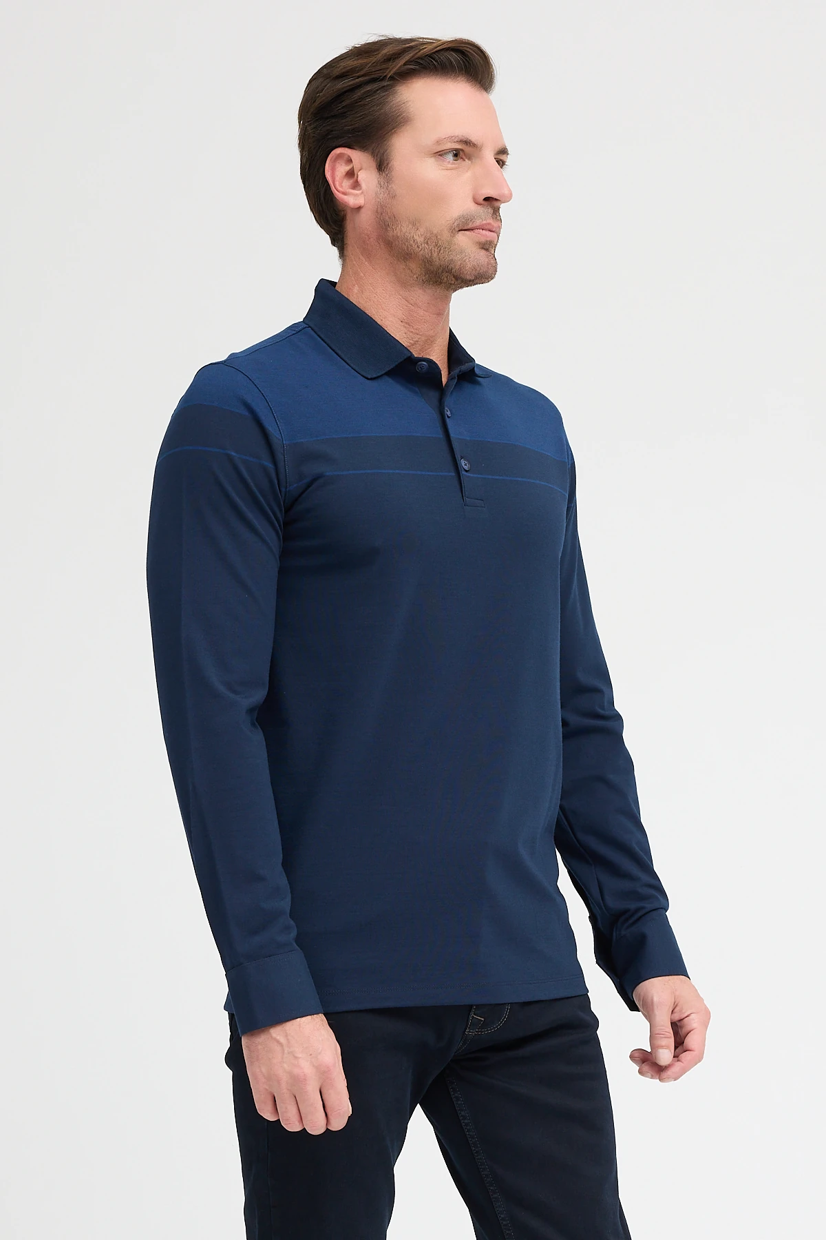 Erkek Polo Yaka Uzun Kol Sweatshirt