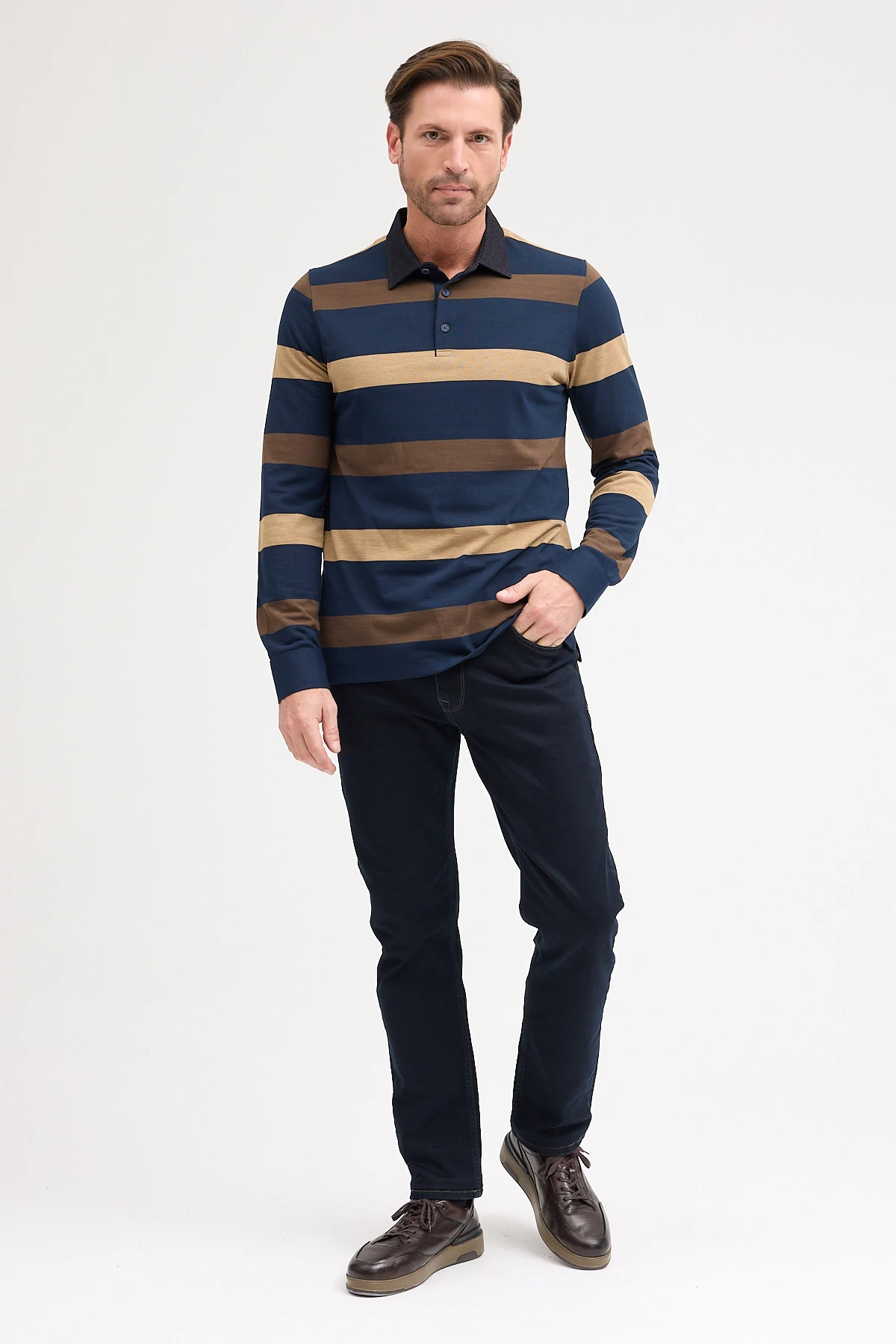 Erkek Polo Yaka Uzun Kol Sweatshirt