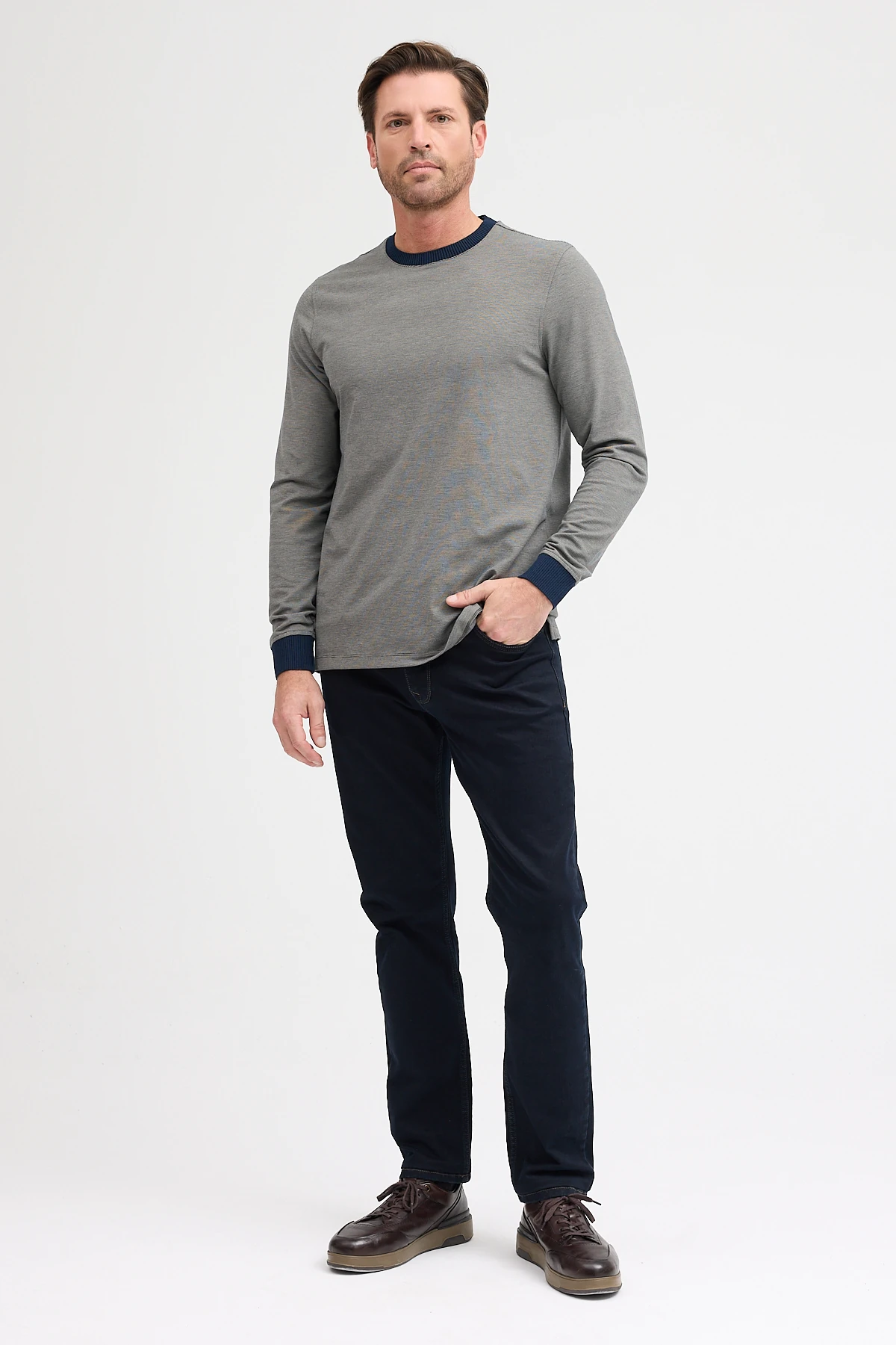 Erkek Bisiklet Yaka Uzun Kol Sweatshirt