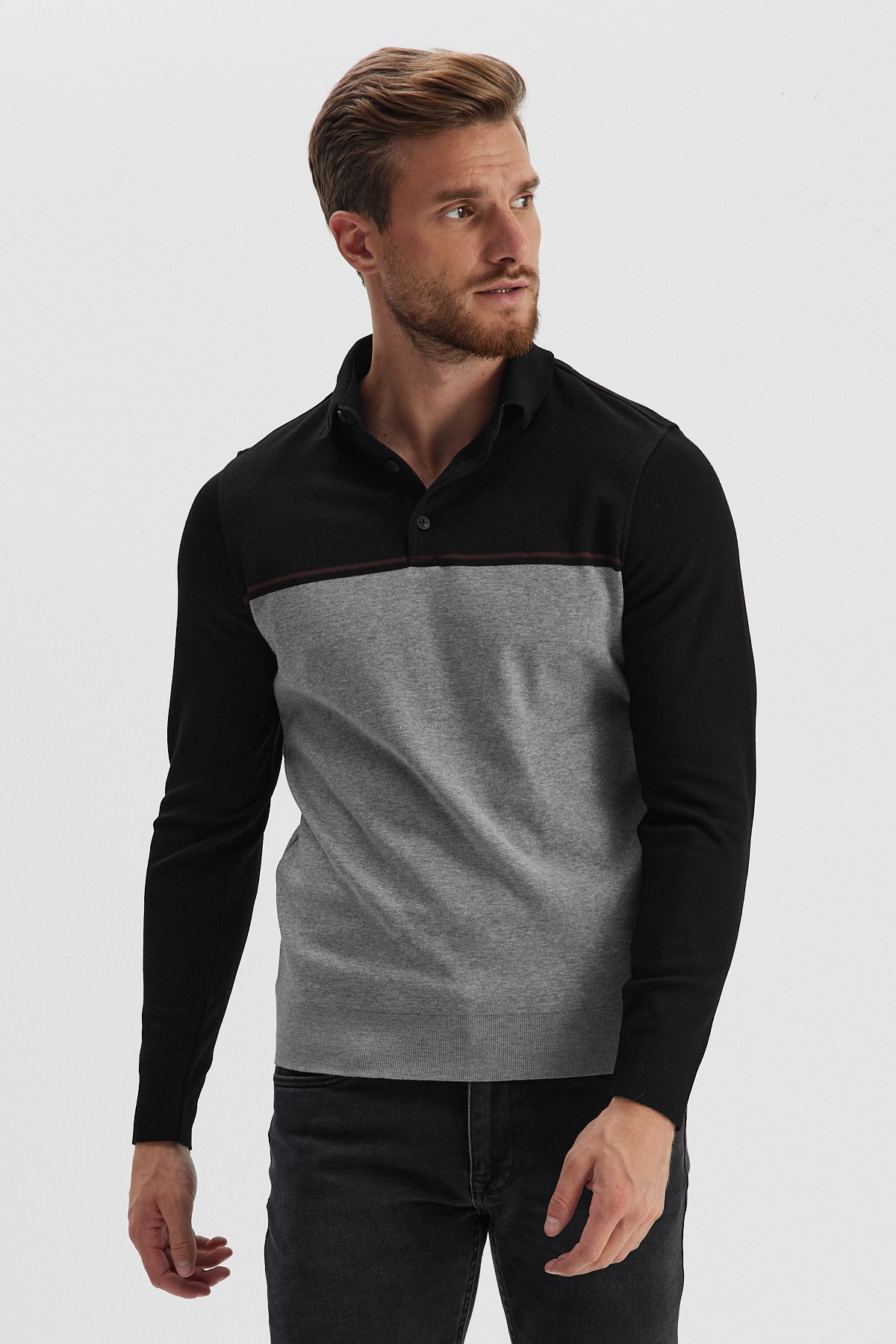 Erkek Polo Yaka Sweatshirt