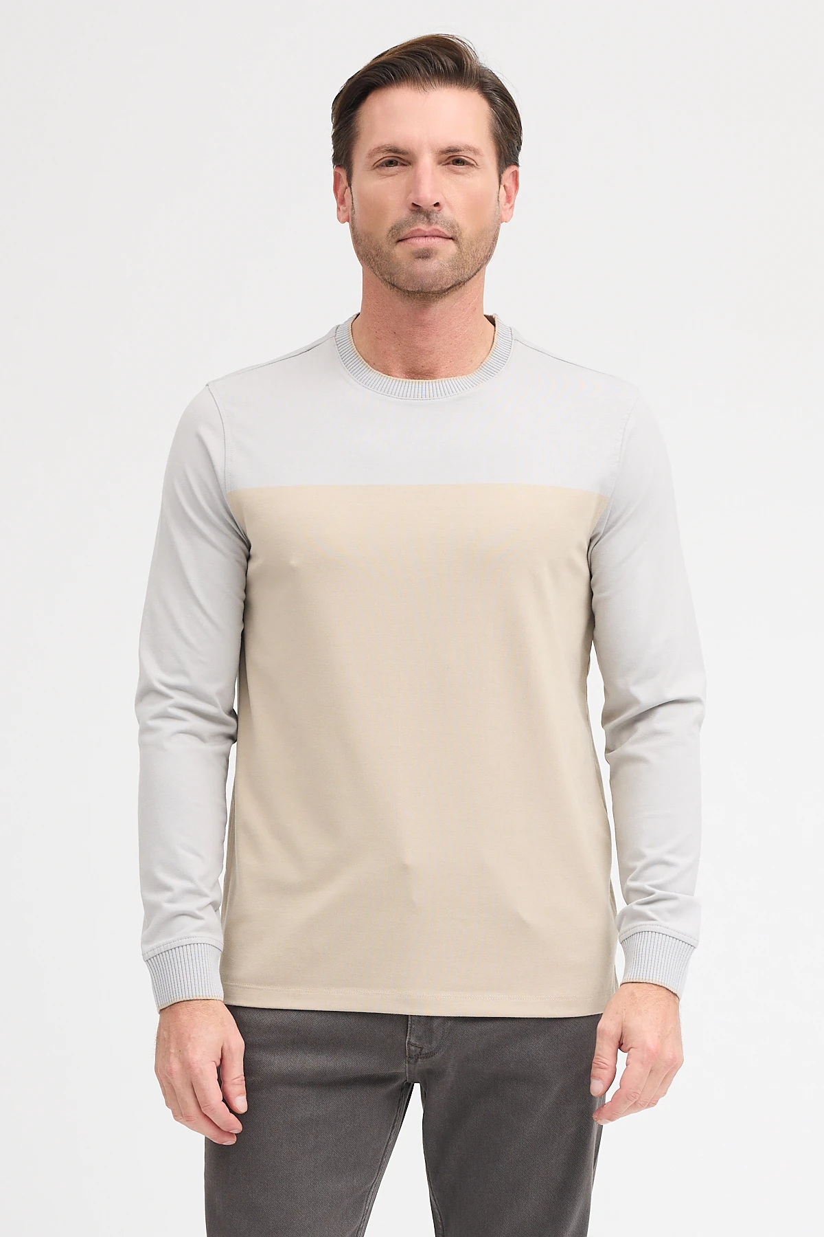 Erkek Bisiklet Yaka Uzun Kol Sweatshirt