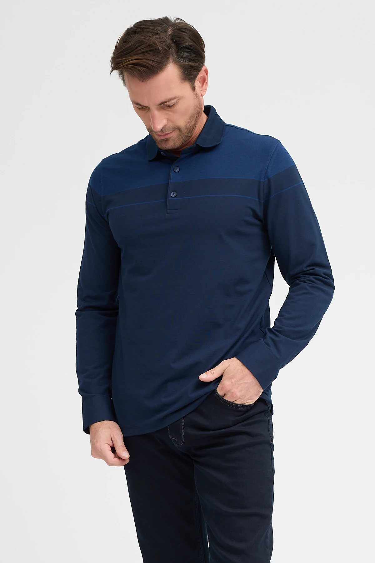 Erkek Polo Yaka Uzun Kol Sweatshirt