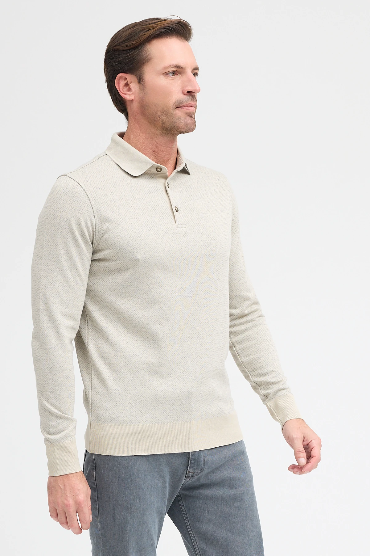 Erkek Polo Yaka Uzun Kol Sweatshirt