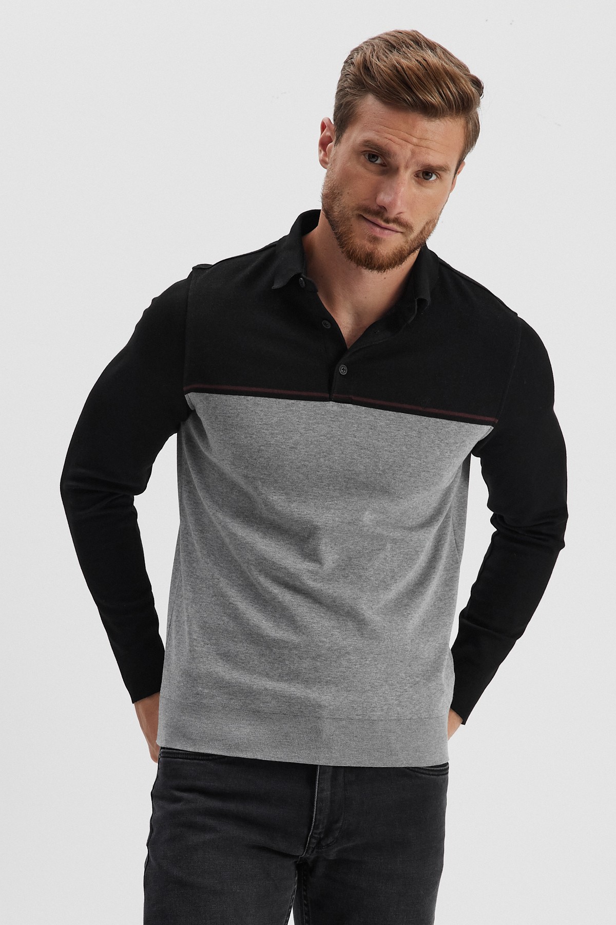 Erkek Polo Yaka Sweatshirt