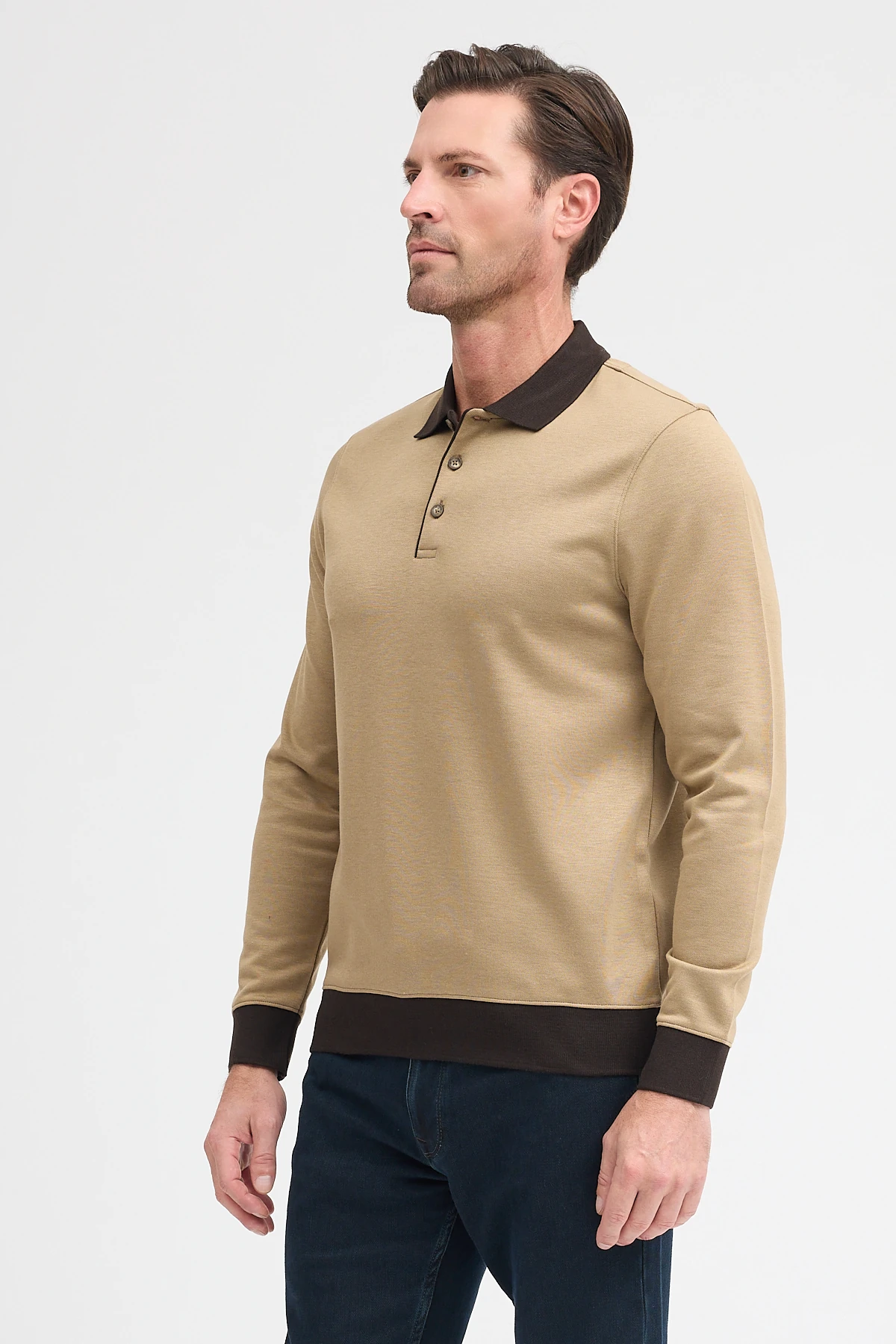 Erkek Polo Yaka Uzun Kol Sweatshirt