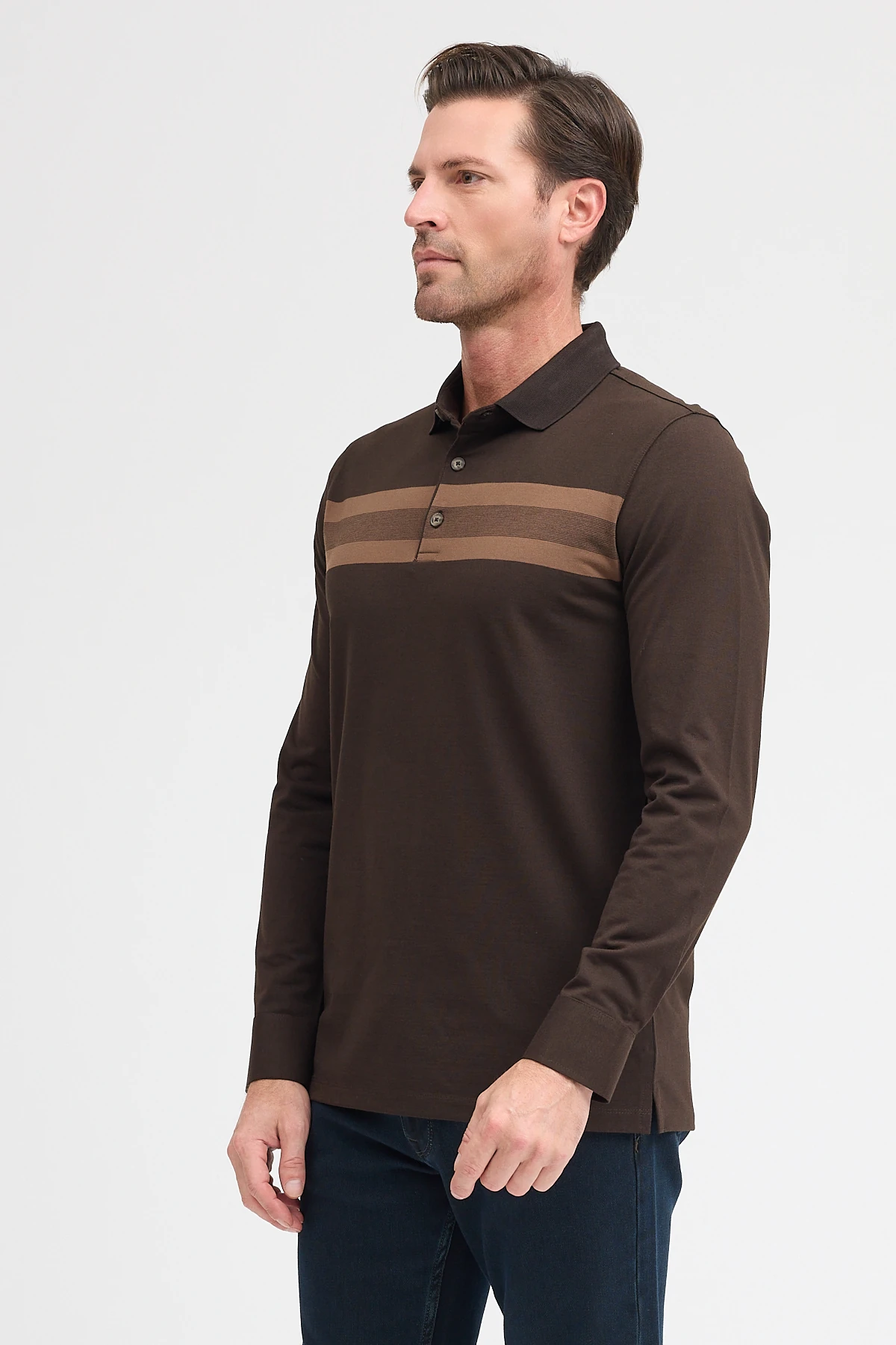 Erkek Polo Yaka Uzun Kol Sweatshirt