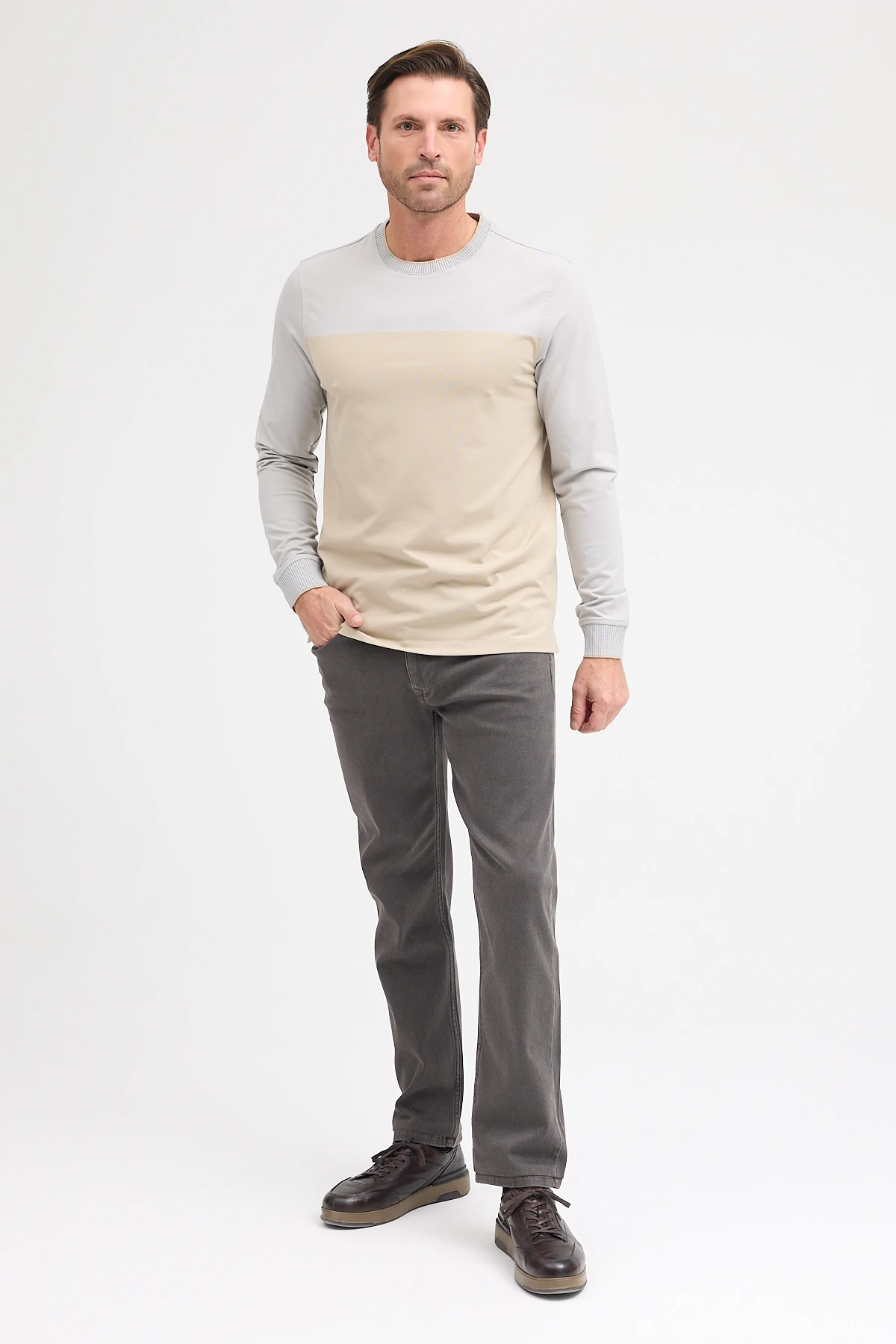 Erkek Bisiklet Yaka Uzun Kol Sweatshirt