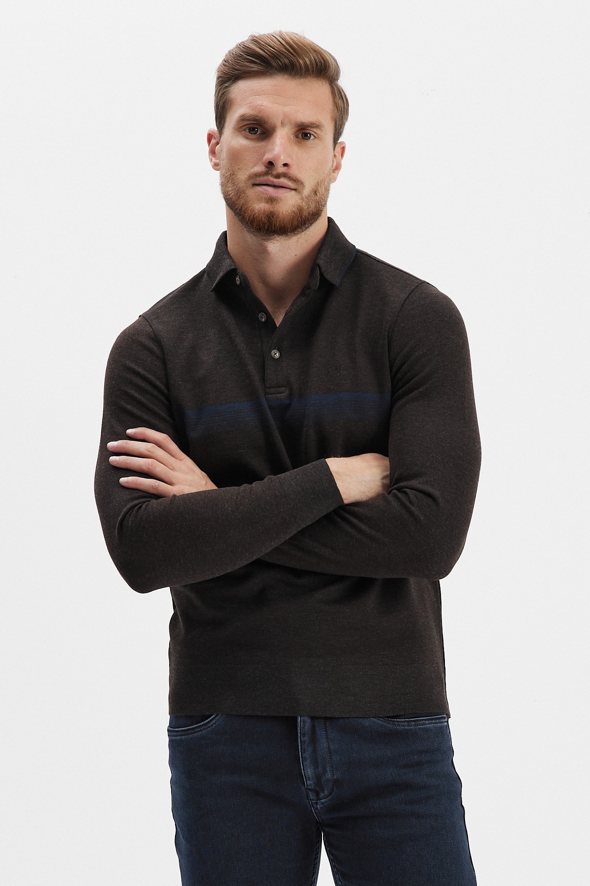 Erkek Polo Yaka Sweatshirt	