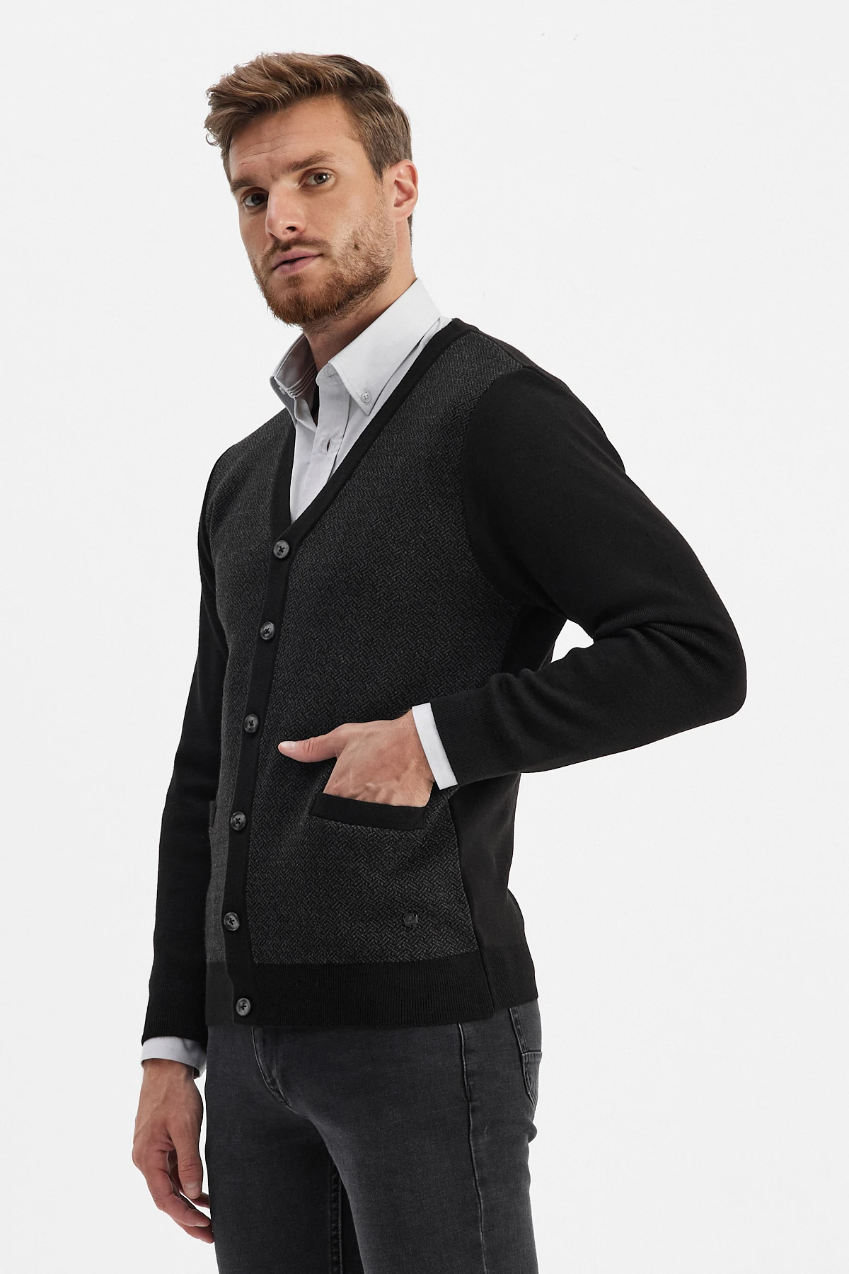 Erkek Klasik Cepli Hırka