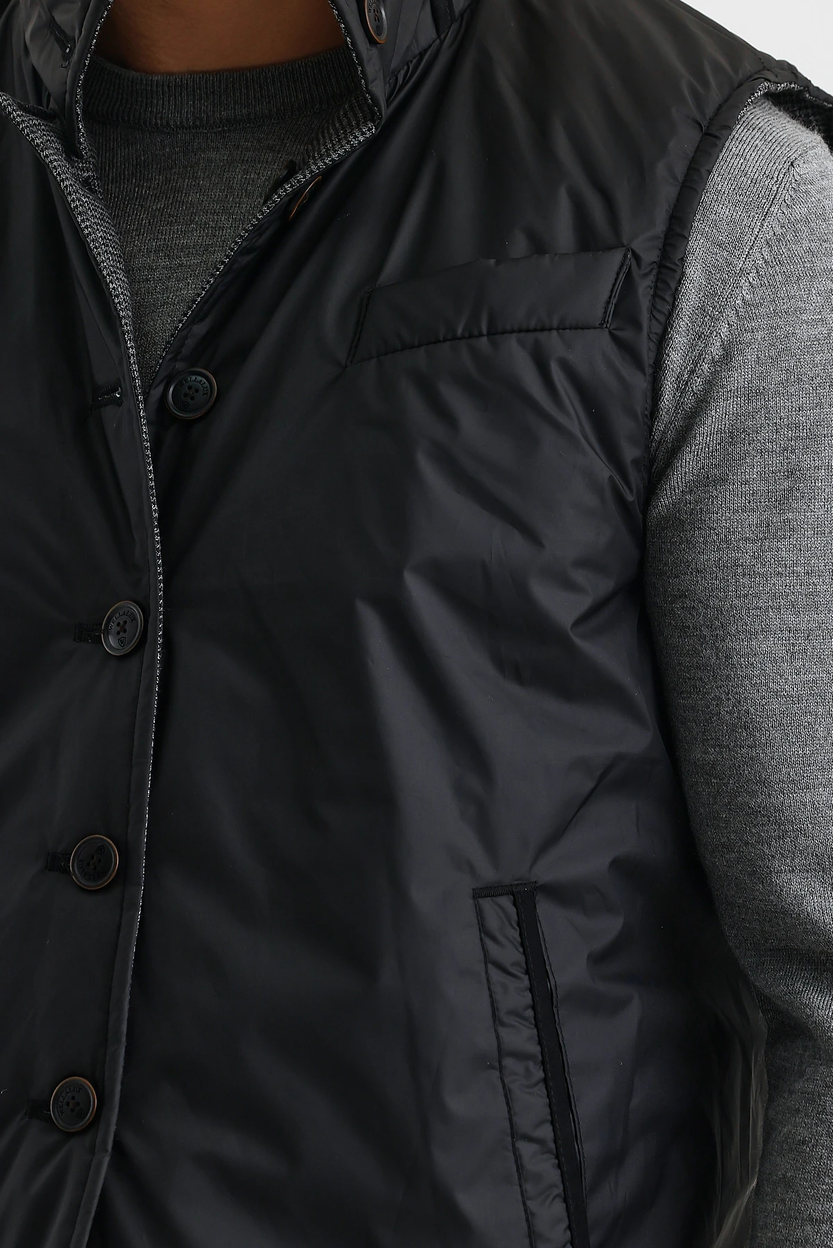 Erkek Dik Yaka Düğmeli Çift Taraflı Yelek