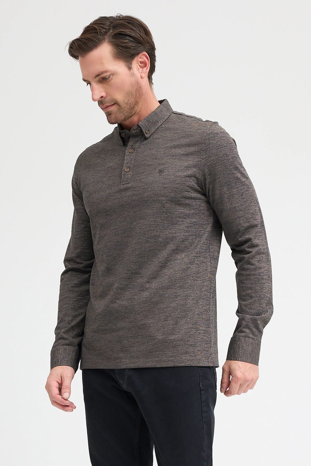 Polo Yaka Uzun Kol Sweatshirt