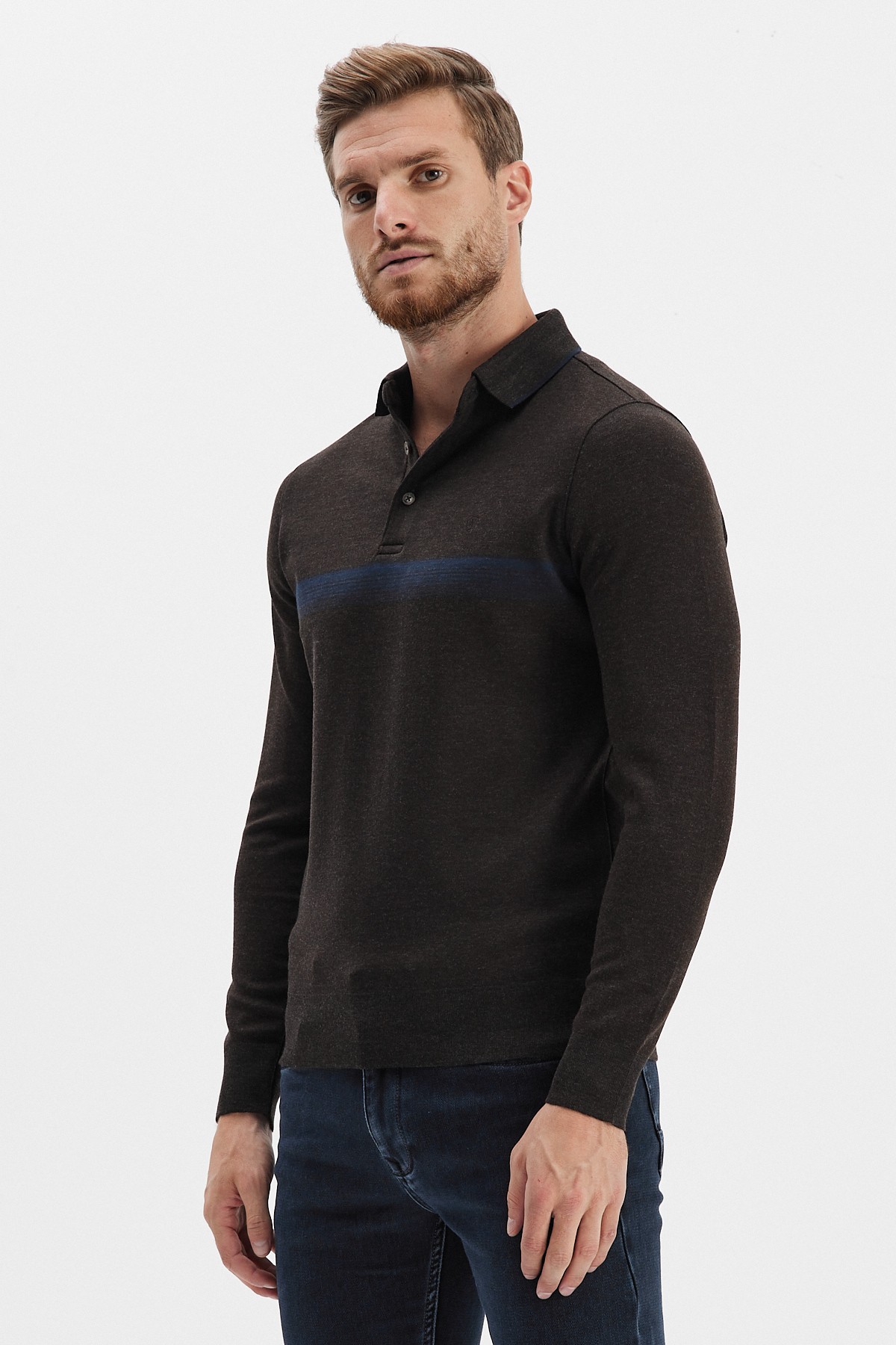 Erkek Polo Yaka Sweatshirt	
