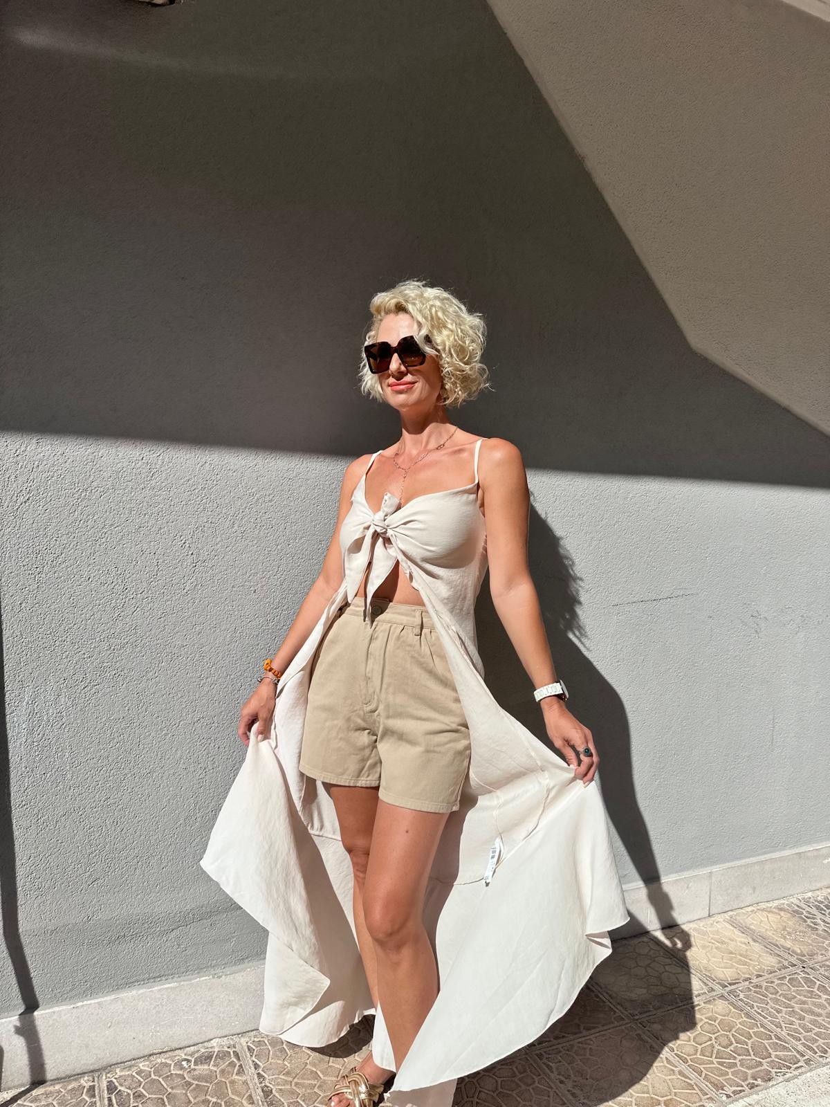 Önden Bağlamalı Tunik Bluz
