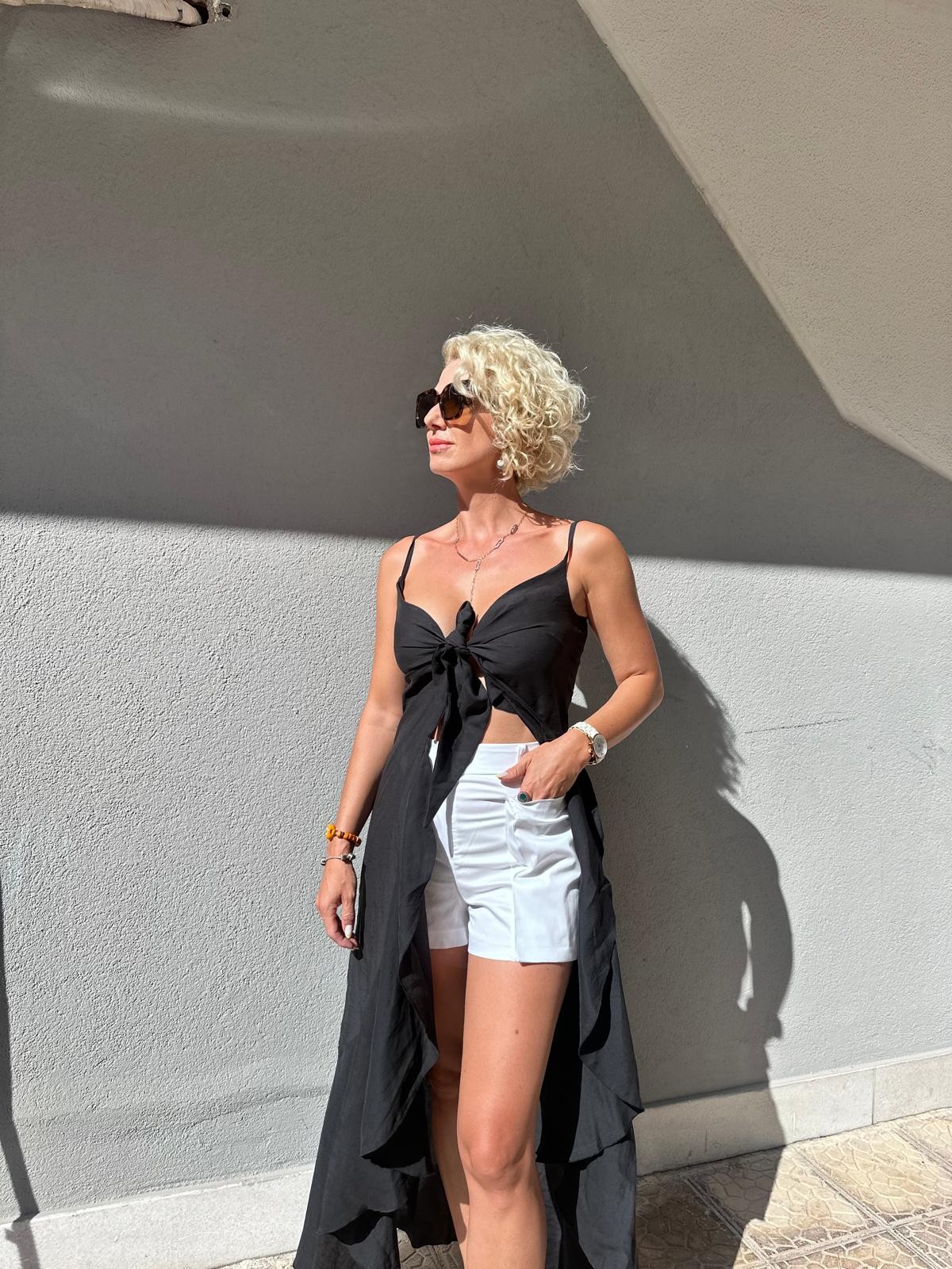 Önden Bağlamalı Tunik Bluz