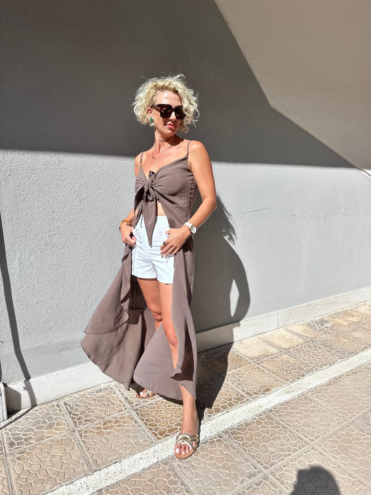 Önden Bağlamalı Tunik Bluz
