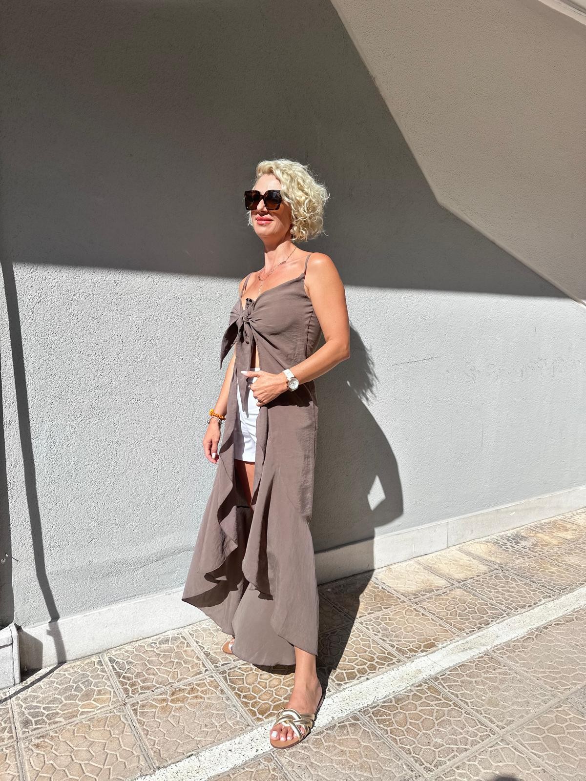 Önden Bağlamalı Tunik Bluz