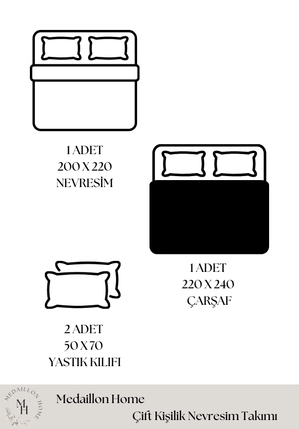 %100 Pamuklu Çift Kişilik Nevresim Takımı