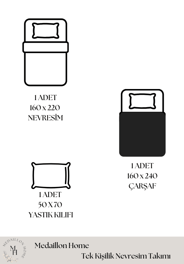 %100 Pamuklu Tek Kişilik Nevresim Takımı