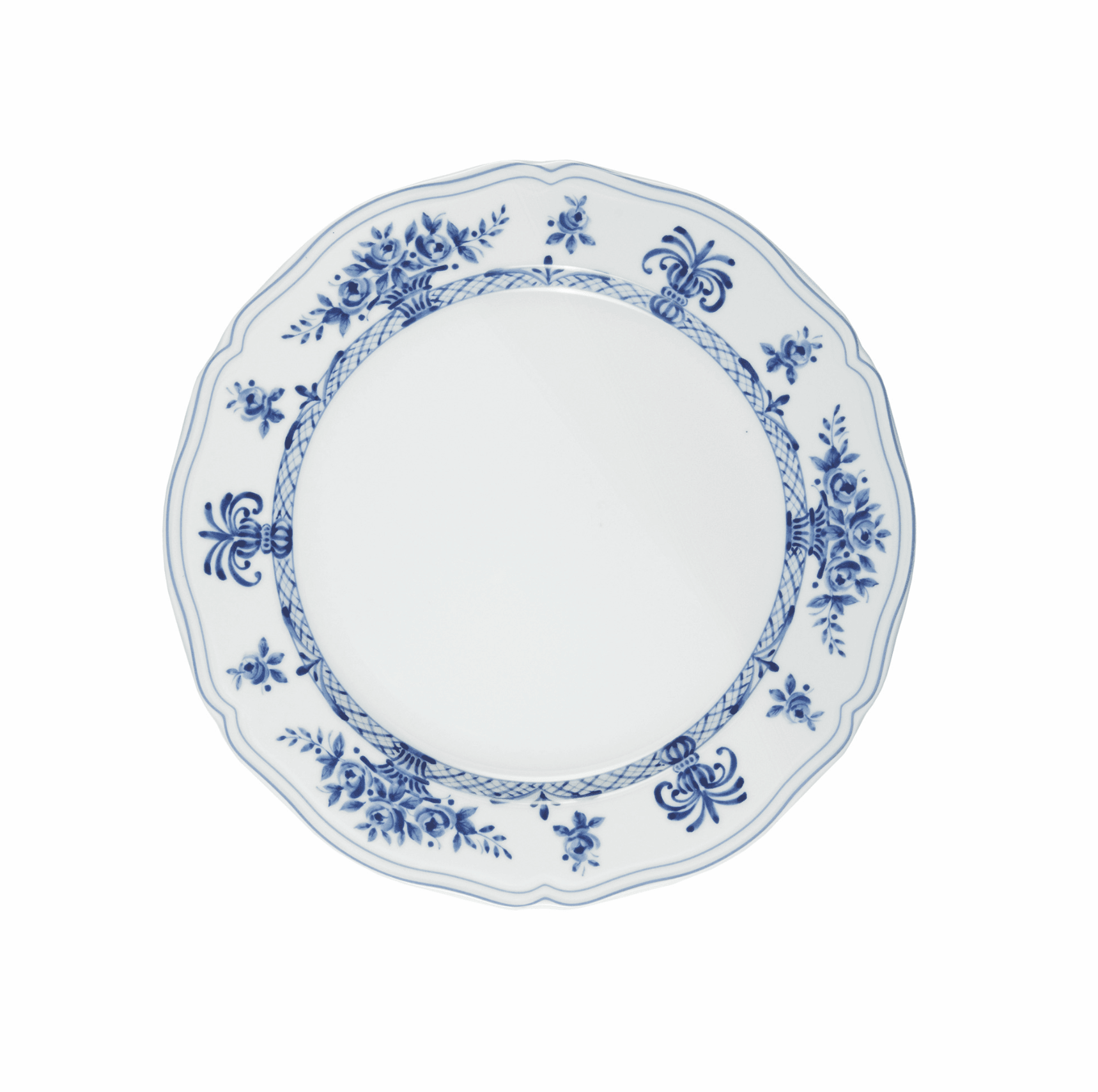 Neos Anthiros - Beyaz ve Mavi Yemek Tabağı - Ø26,5 Y3,5 cm