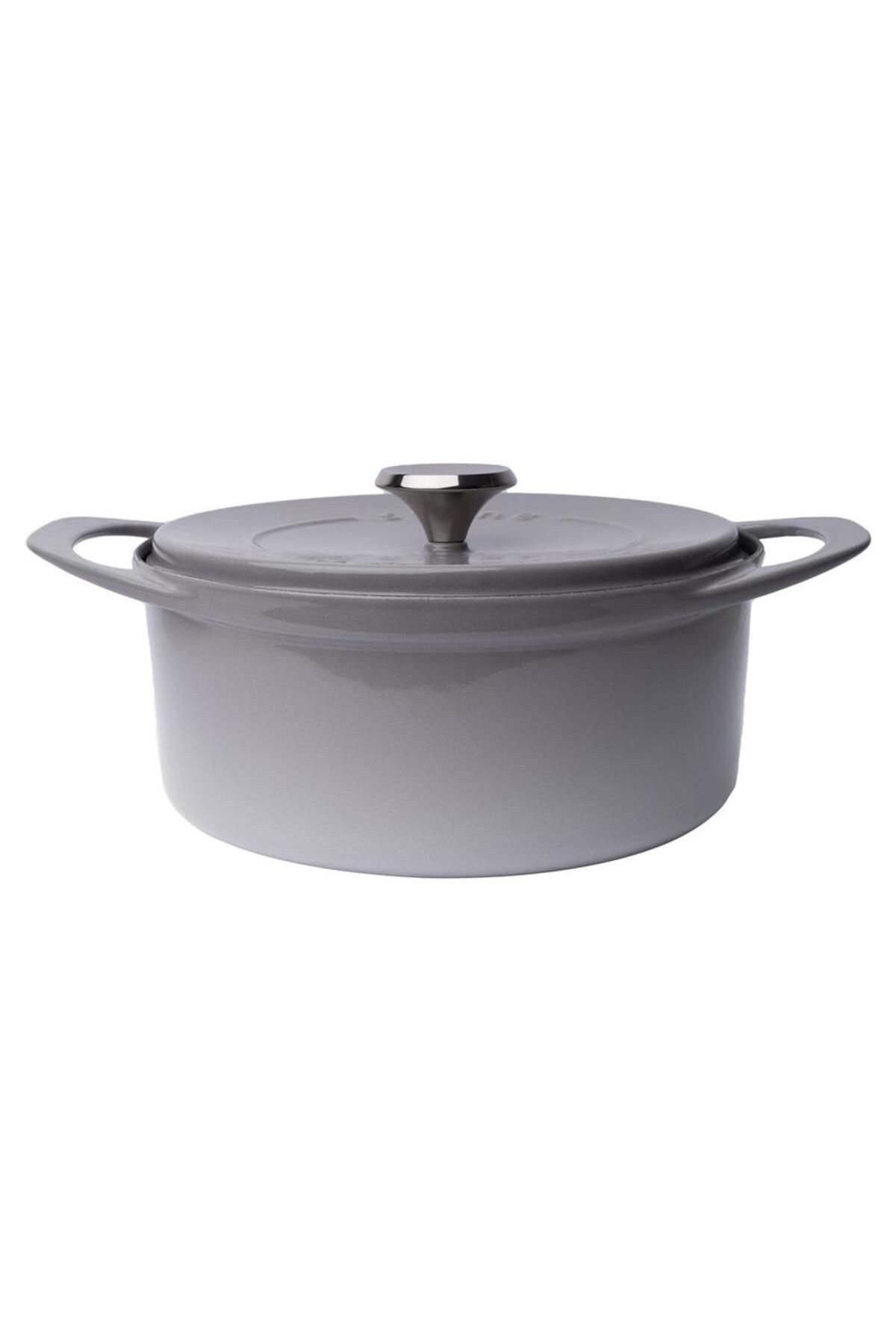 Potart Stone Gri Derin Döküm Tencere 28 Cm