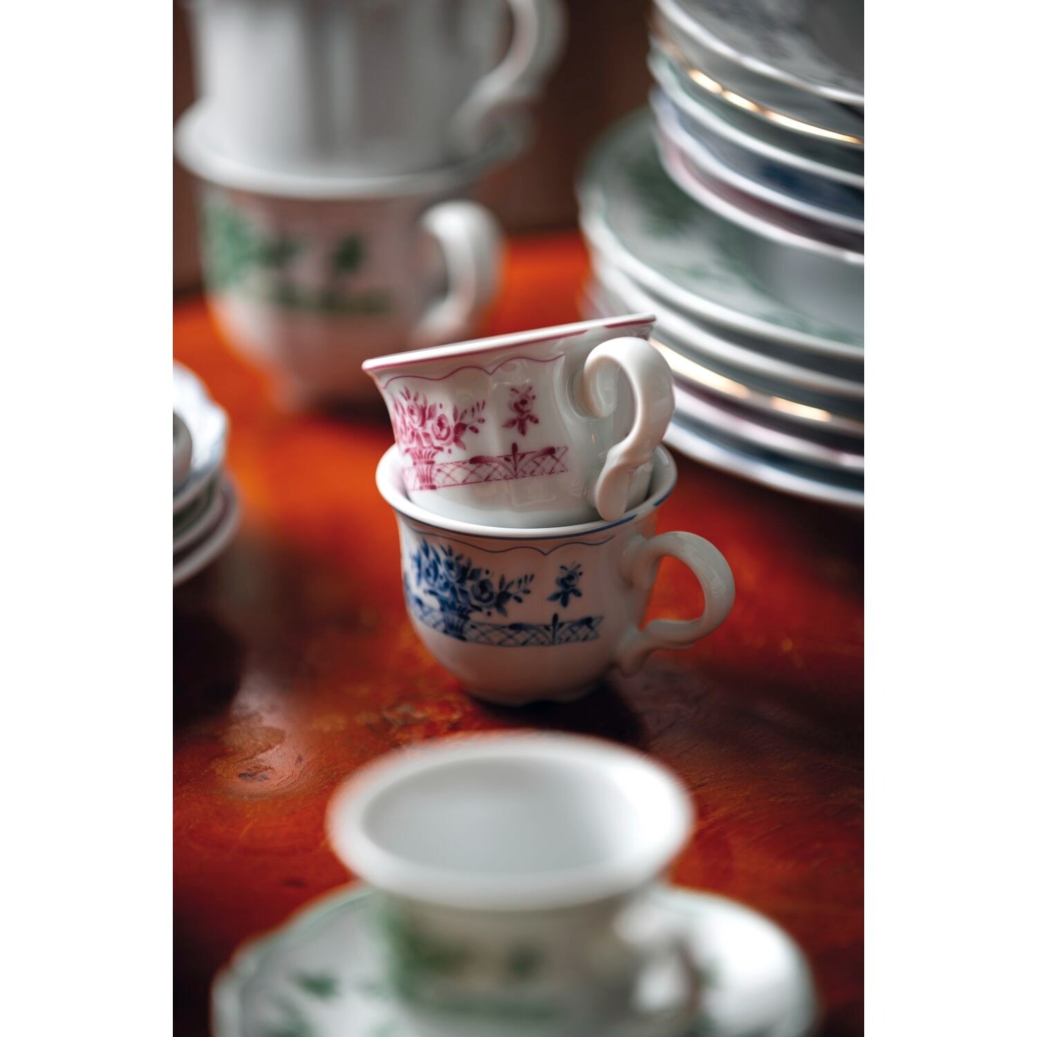 Neos Anthiros - Beyaz ve Mavi Tatlı Tabağı - 20,5 CM