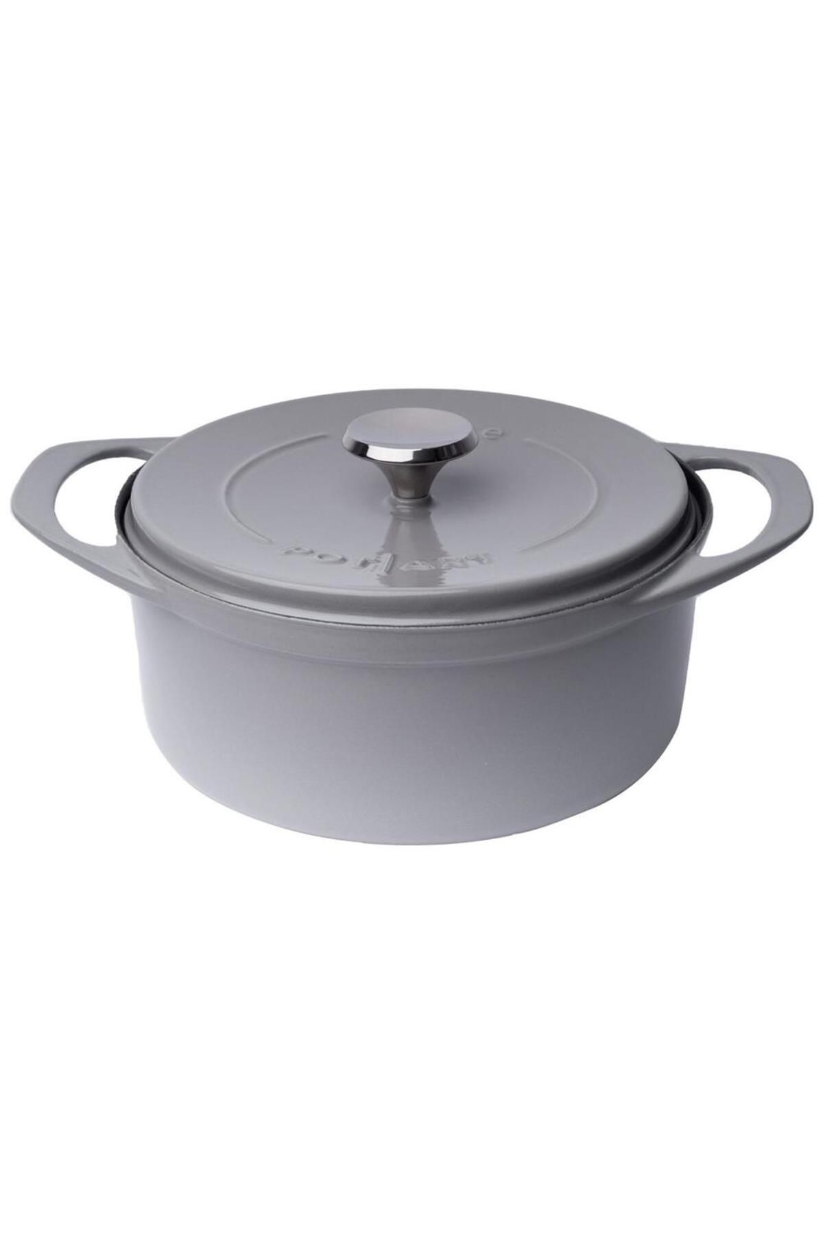 Potart Stone Gri Derin Döküm Tencere 28 Cm