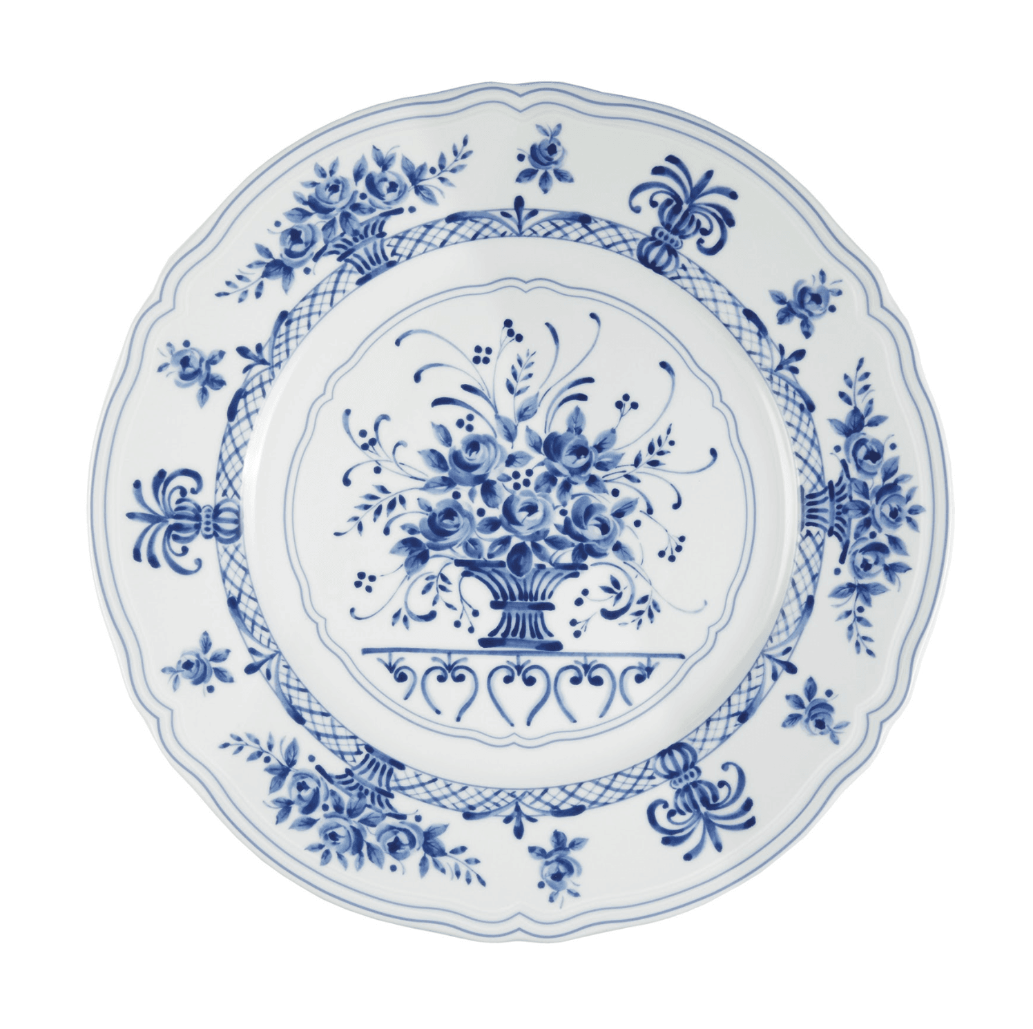 Neos Anthiros - Beyaz ve Mavi Tatlı Tabağı - 20,5 CM