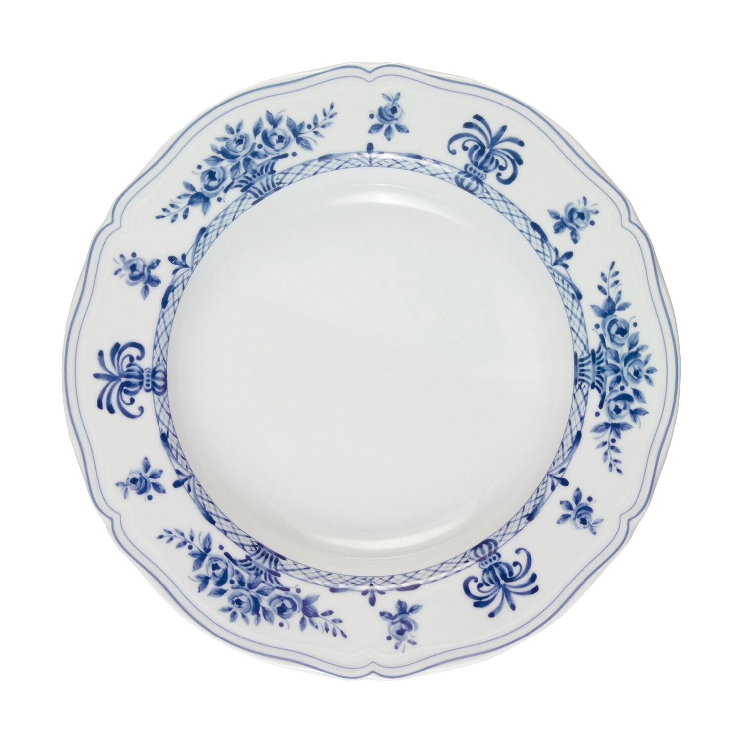 Neos Anthiros - Beyaz ve Mavi Çukur Tabak - 24 Cm